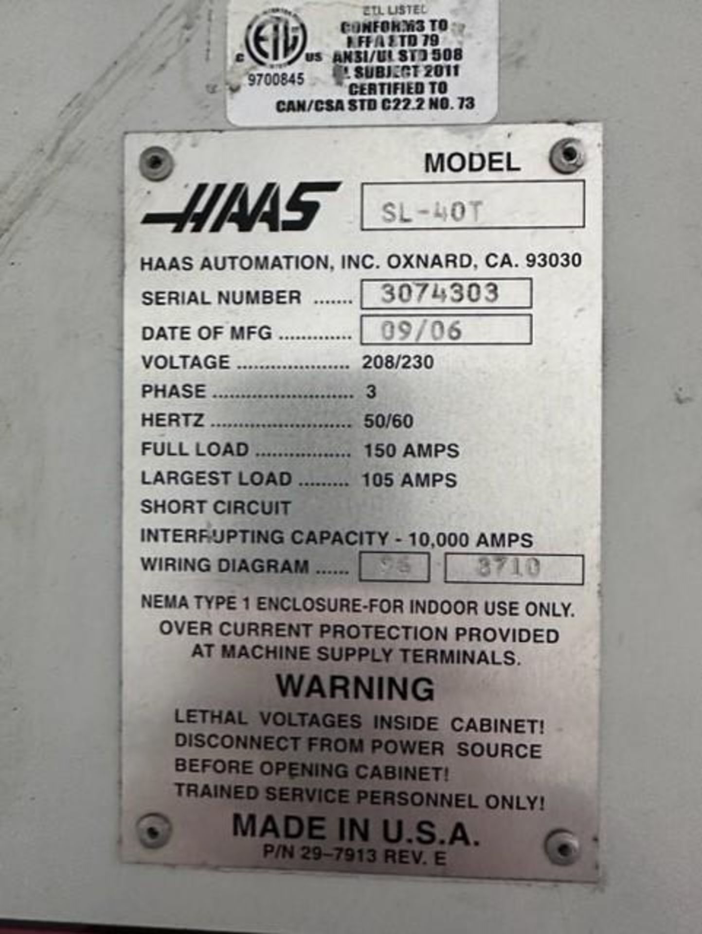 HAAS SL-40T CNC LATHE, 2006 - Image 6 of 6