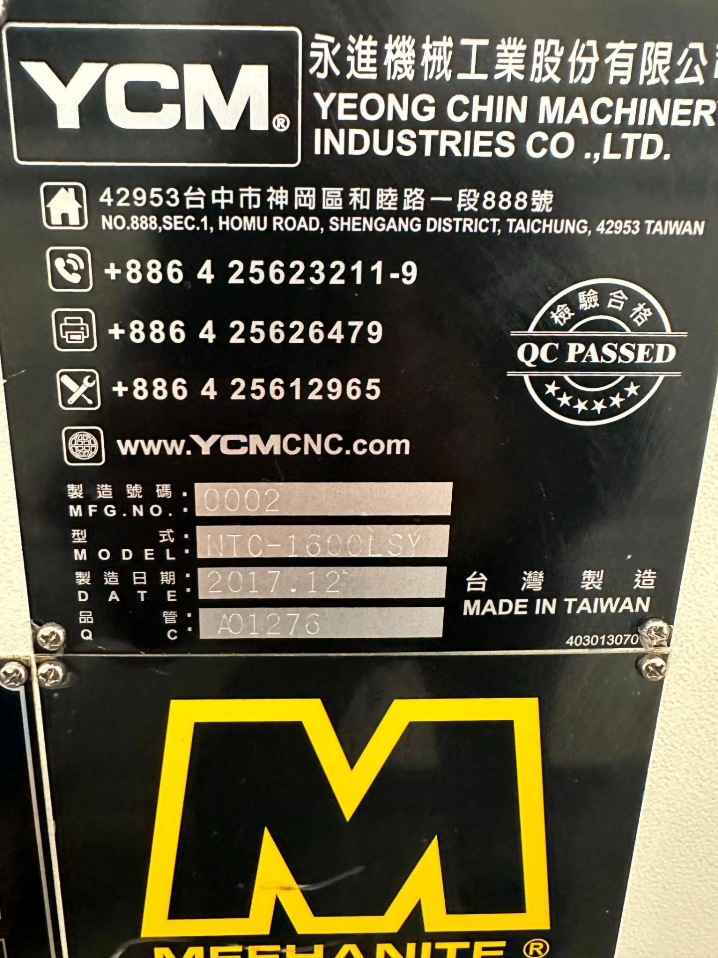 YCM NTC-1600LSY CNC LATHE, 2017 - DUAL SPINDLE, LIVE TOOLING, POLYGON TURNING, FANUC CONTROL - Image 8 of 8