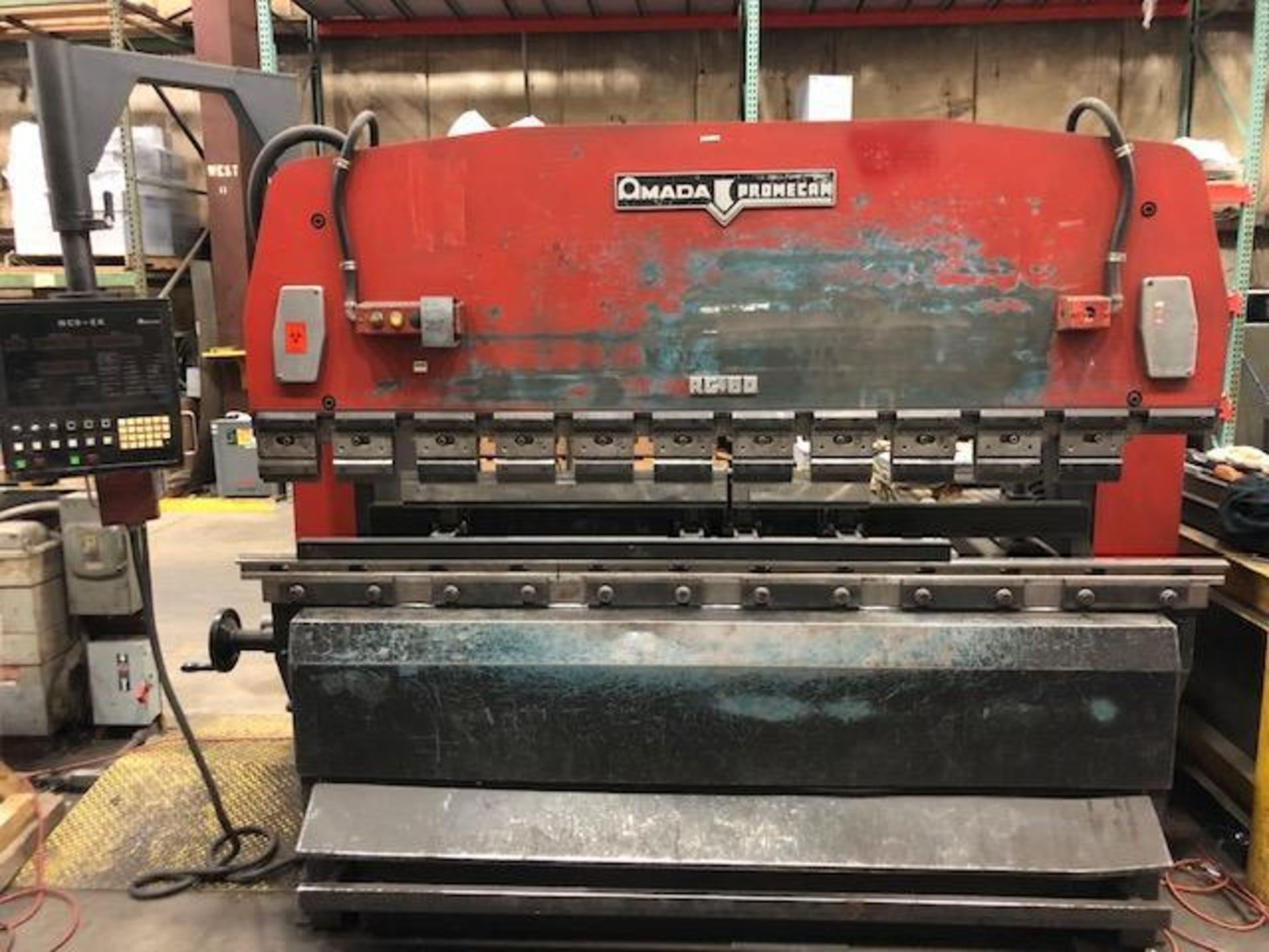 80 TON X 8' AMADA RG-80 CNC PRESS BRAKE, 1984, NC9-EX CONTROL, TOOLING INCLUDED