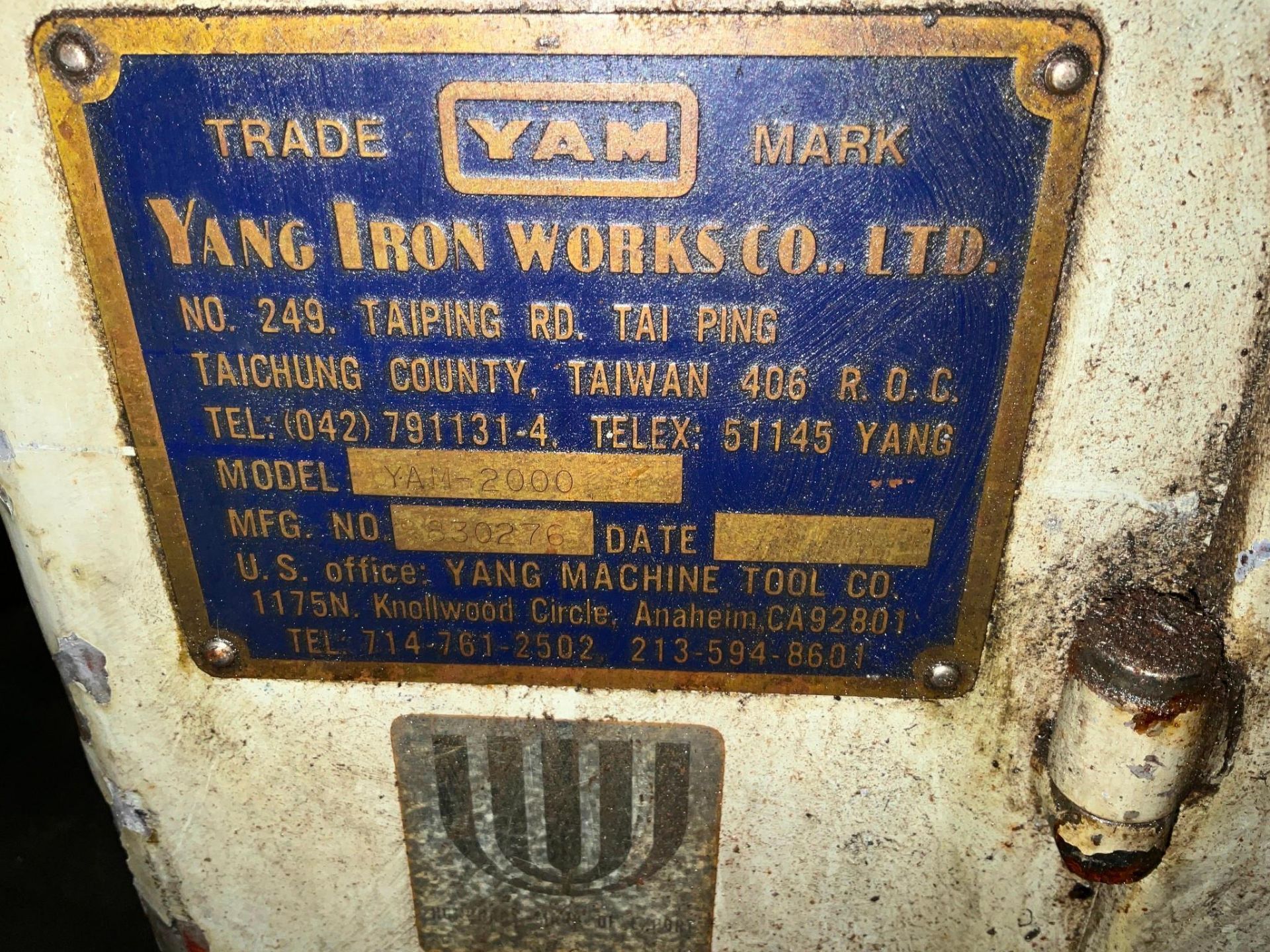 YANG IRON WORKS 10" X 96" MODEL YAM-2000 ENGINE LATHE - Image 17 of 17