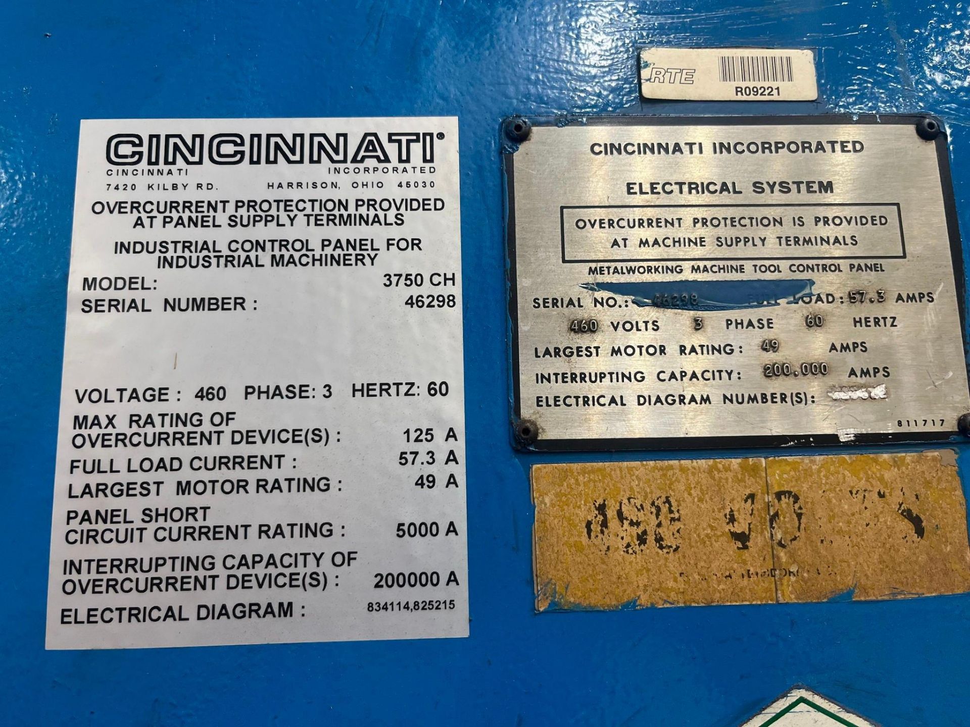 3/8" X 12' CINCINNATI 3750 CH CNC HYDRAULIC SHEAR, 1989- REAR CONVEYOR - Image 5 of 5