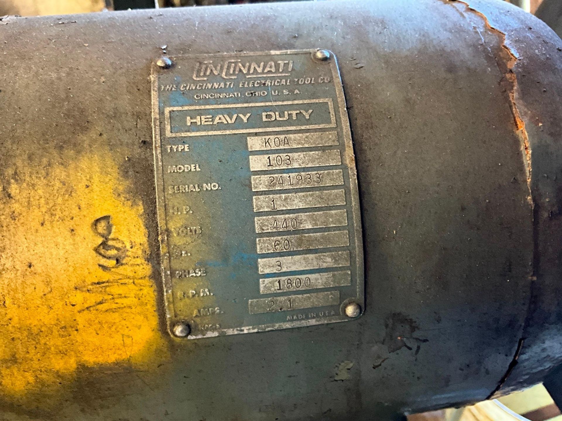 CINCINNATI BENCH GRINDER - Image 4 of 4