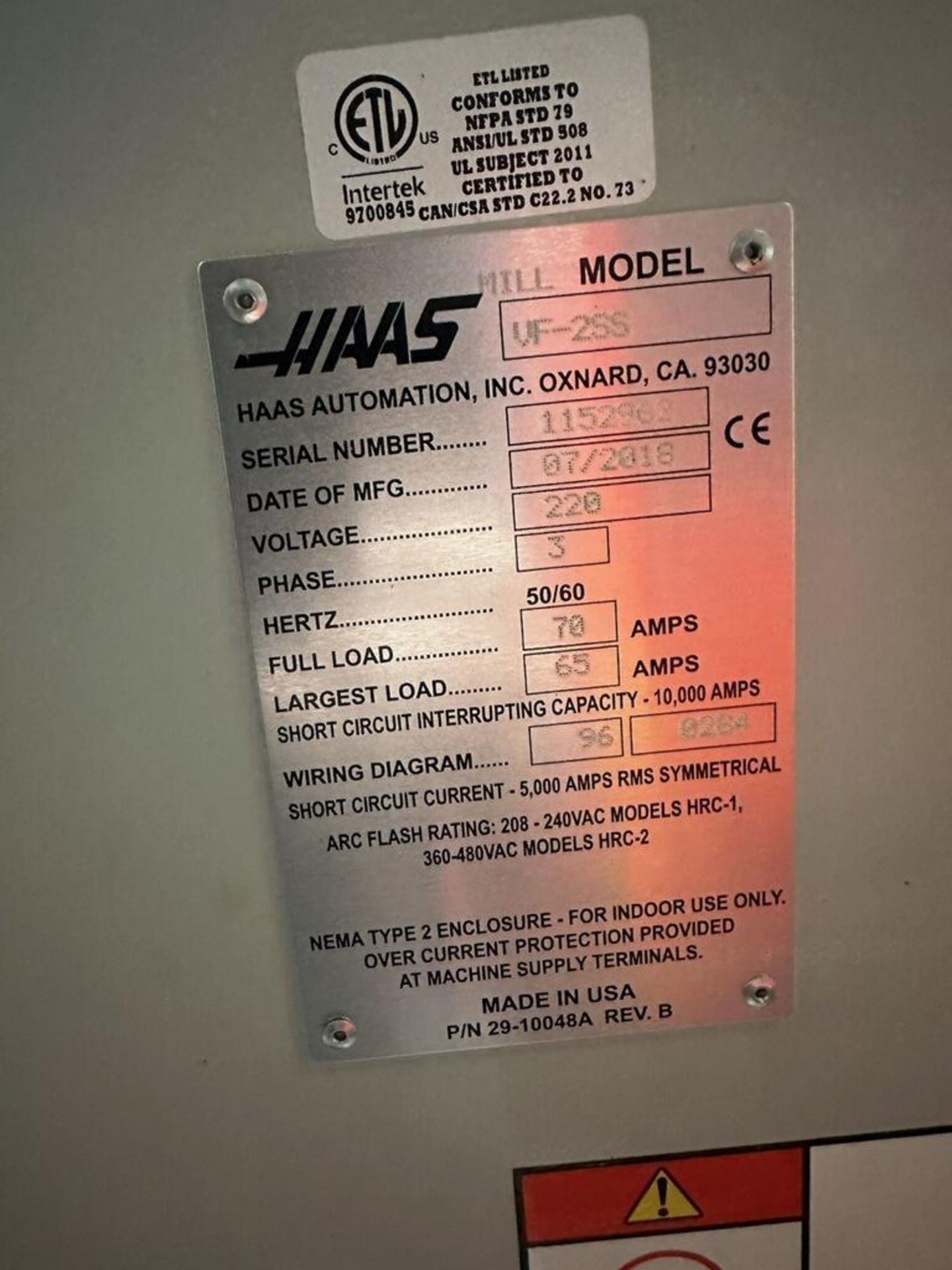 HAAS VF-2SS VMC, 2018 – TOOL SETTER, CHIP AUGER, PROGRAMMABLE COOLANT - Image 17 of 18