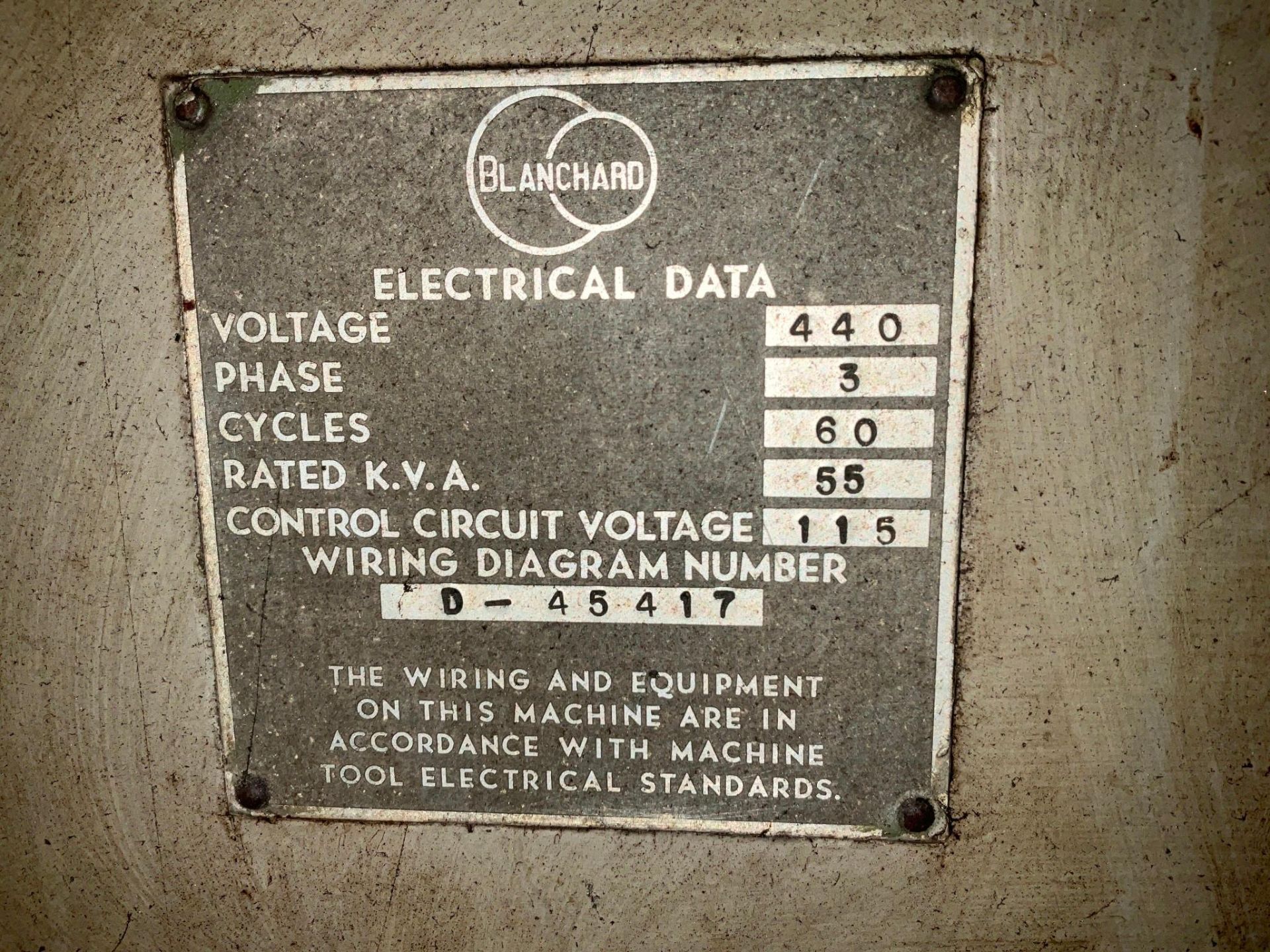 BLANCHARD MODEL NO. 18 ROTARY SURFACE GRINDER, S/N F82701, 1970 - Image 14 of 14