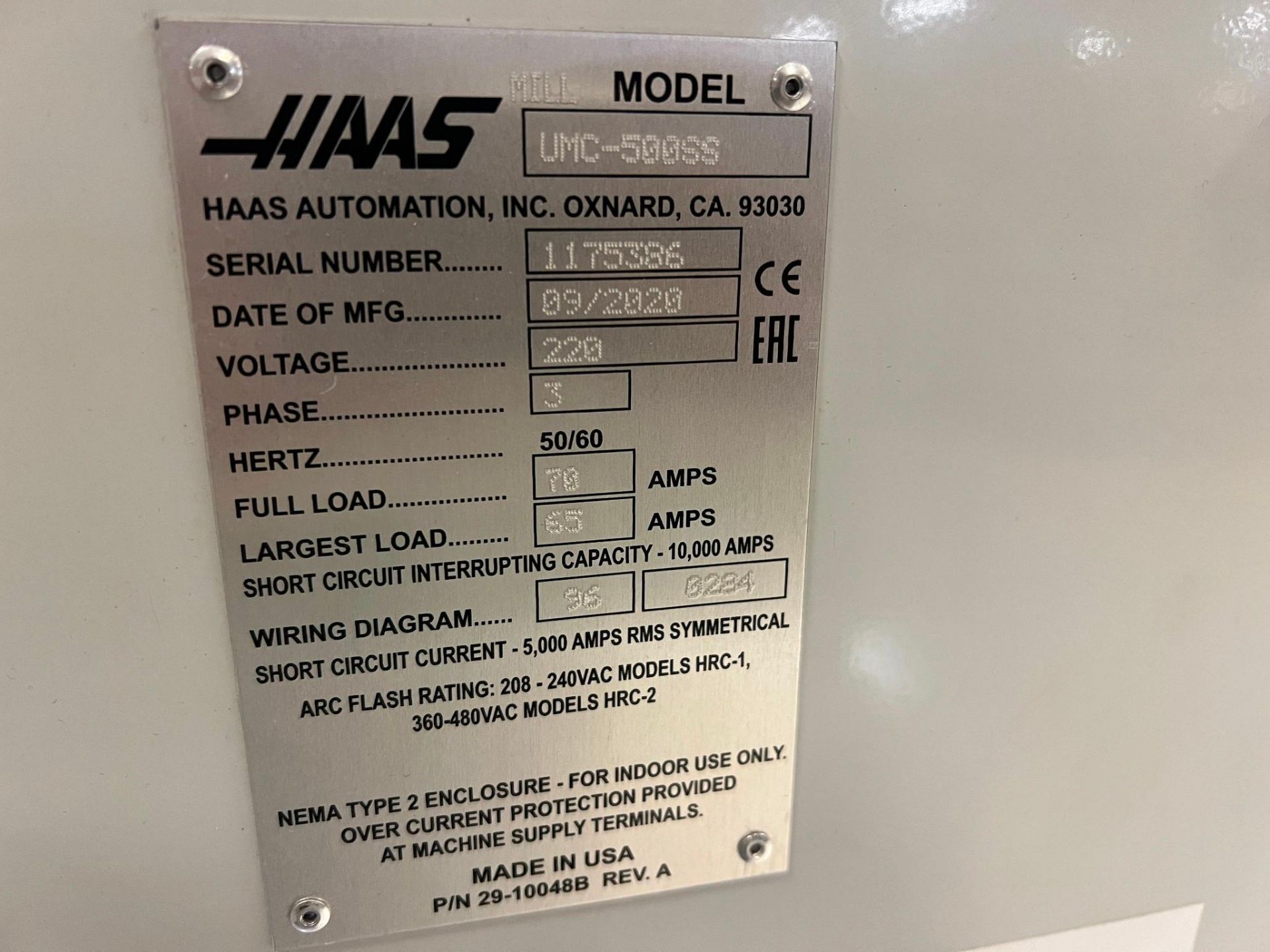 HAAS UMC-500SS, 2020 - TSC, WIPS, WIFI CAMERA, 15,000 RPM AND MORE - Image 21 of 32