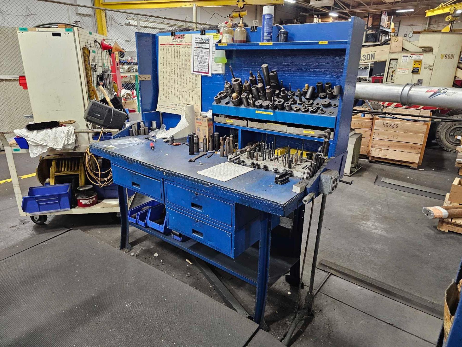 WARNER & SWASEY ENGINE LATHE WITH BENCH AND CONTENTS - Image 12 of 22