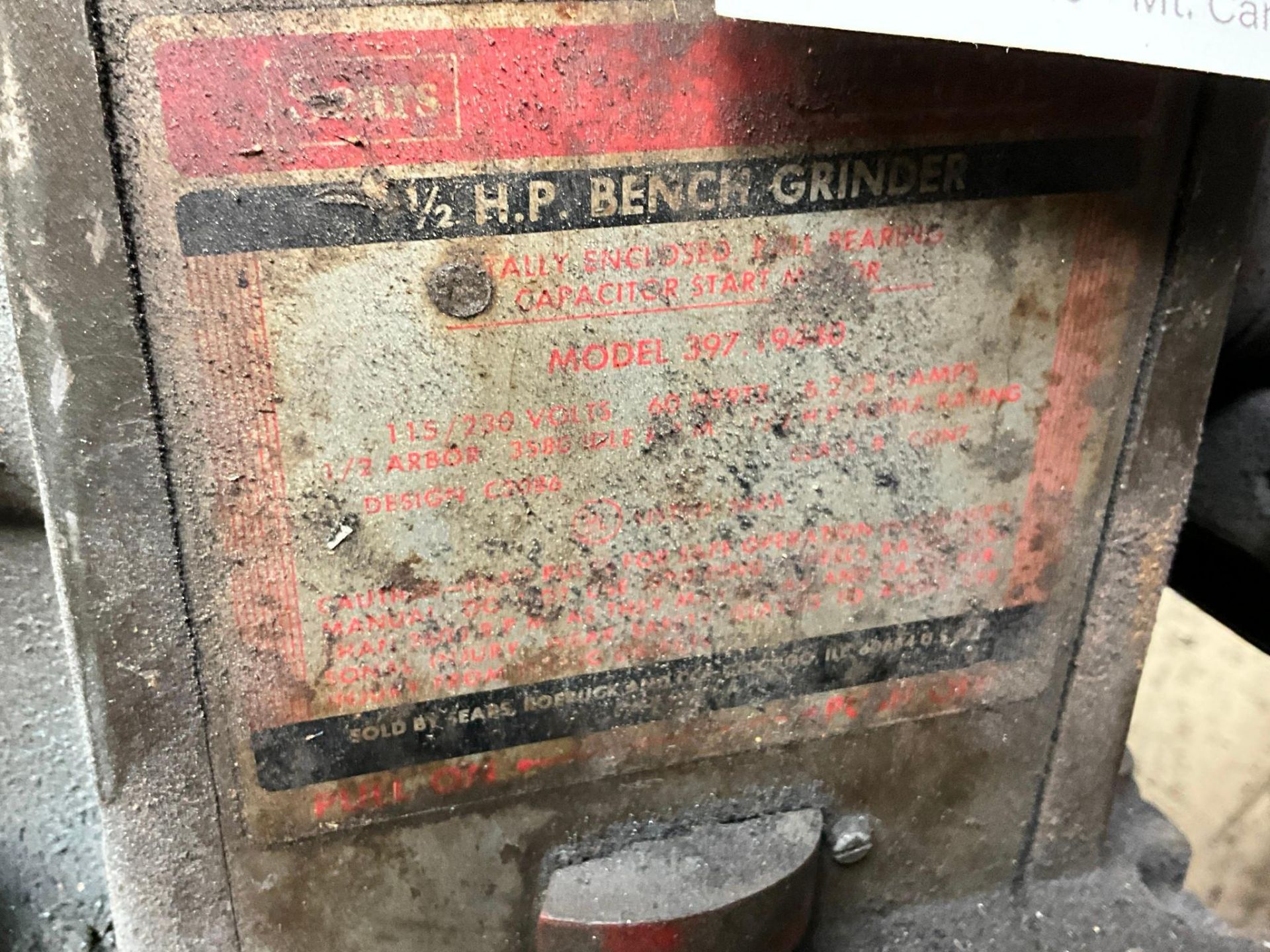 1/2 H.P. BENCH GRINDER - Image 3 of 3