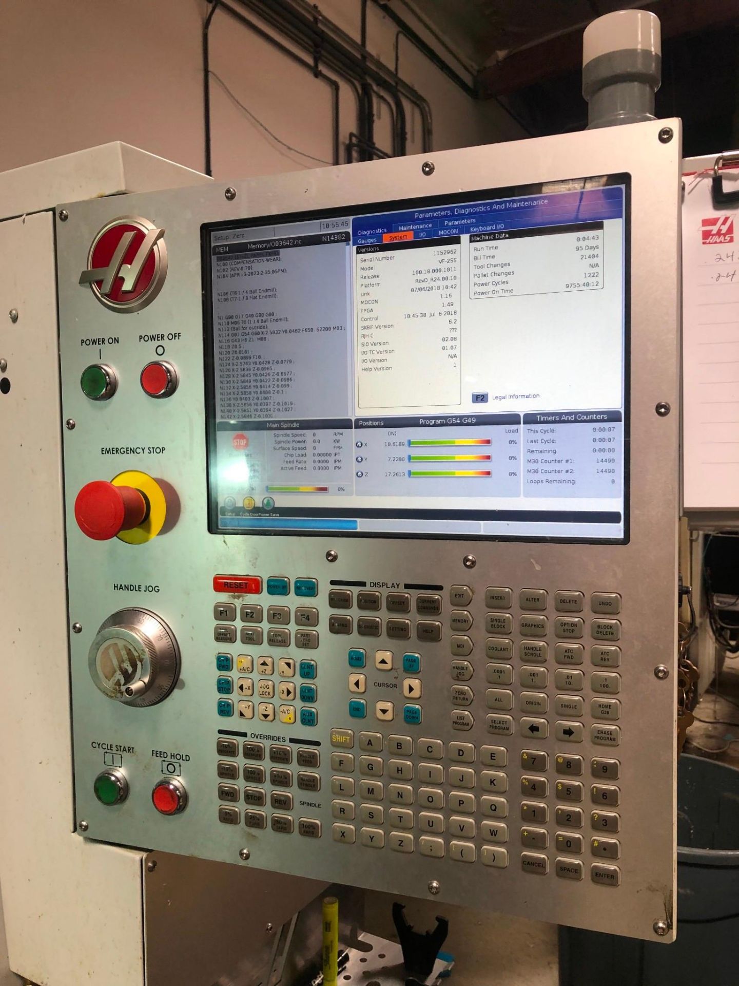 HAAS VF-2SS VMC, 2018 – TOOL SETTER, CHIP AUGER, PROGRAMMABLE COOLANT - Image 12 of 18