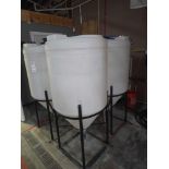 (4) PLASTIC CONE BOTTOM TANKS