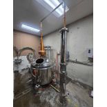 STAINLESS STEEL ELECTRIC POT STILL W/ COPPER ALEMBIC & CONDENSER APPROX. 300 GALLONS