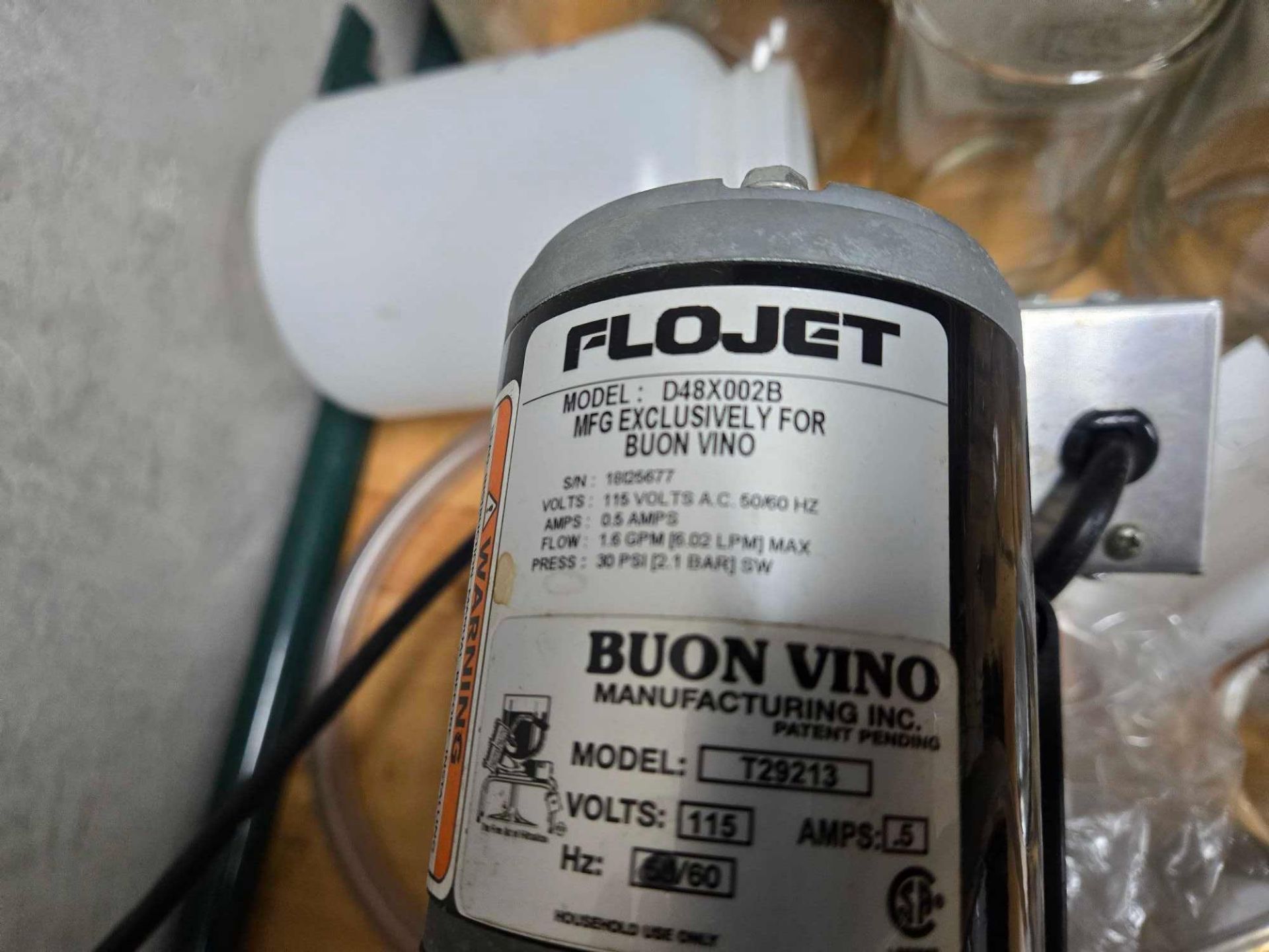 BON VINO SUPERJET ELECTRIC WINE FILTER PRESS, 1.6 GPM - Image 5 of 7