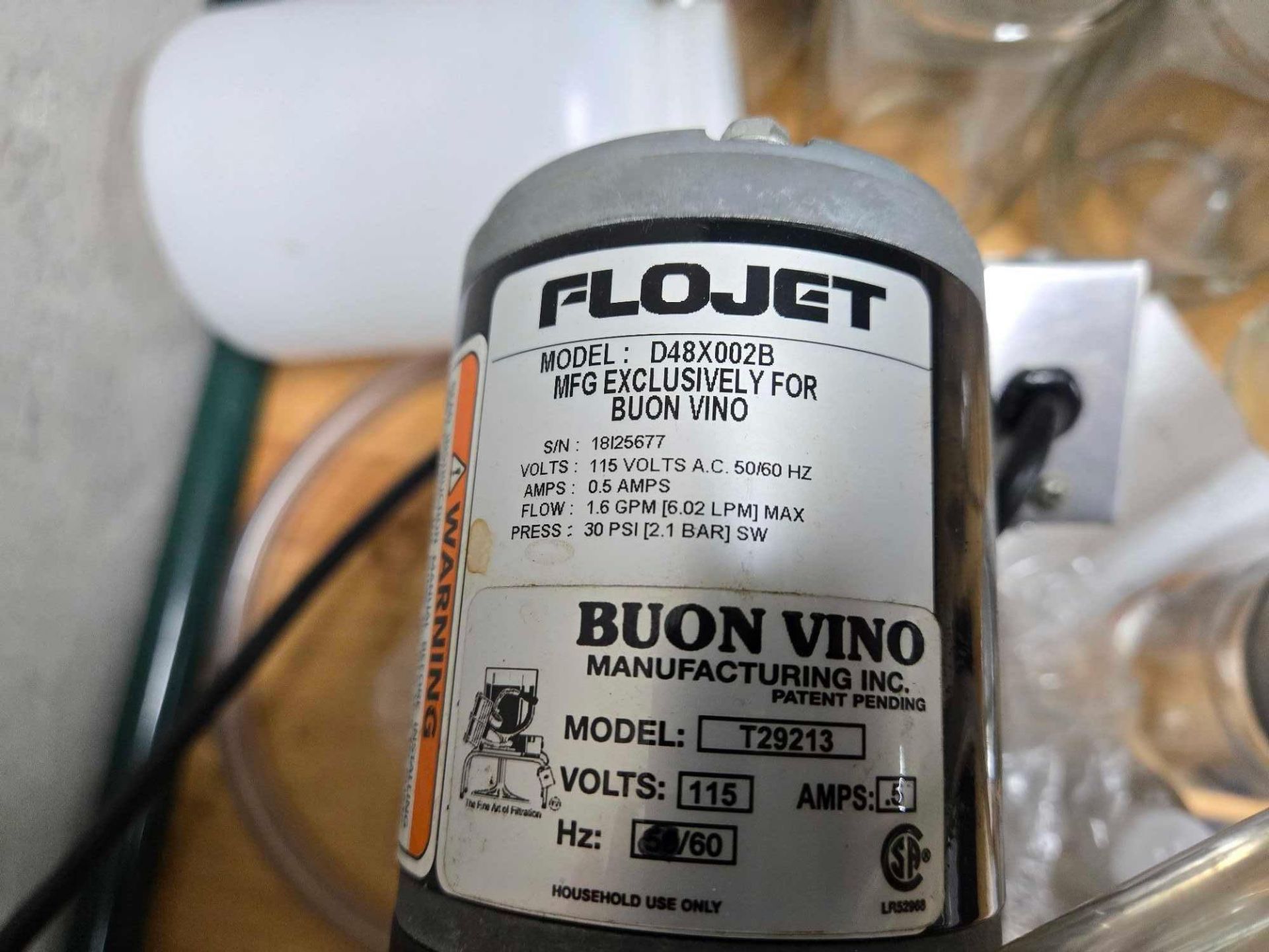 BON VINO SUPERJET ELECTRIC WINE FILTER PRESS, 1.6 GPM - Image 4 of 7