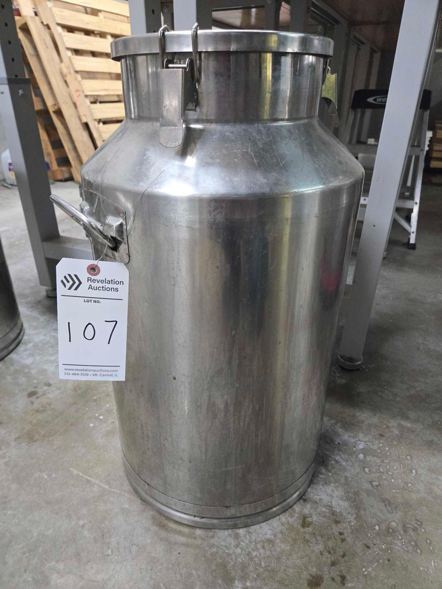 STAINLESS STEEL MILK CAN #2 - Image 2 of 5