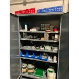 STEEL CABINET WITH ASSORTED HARDWARE