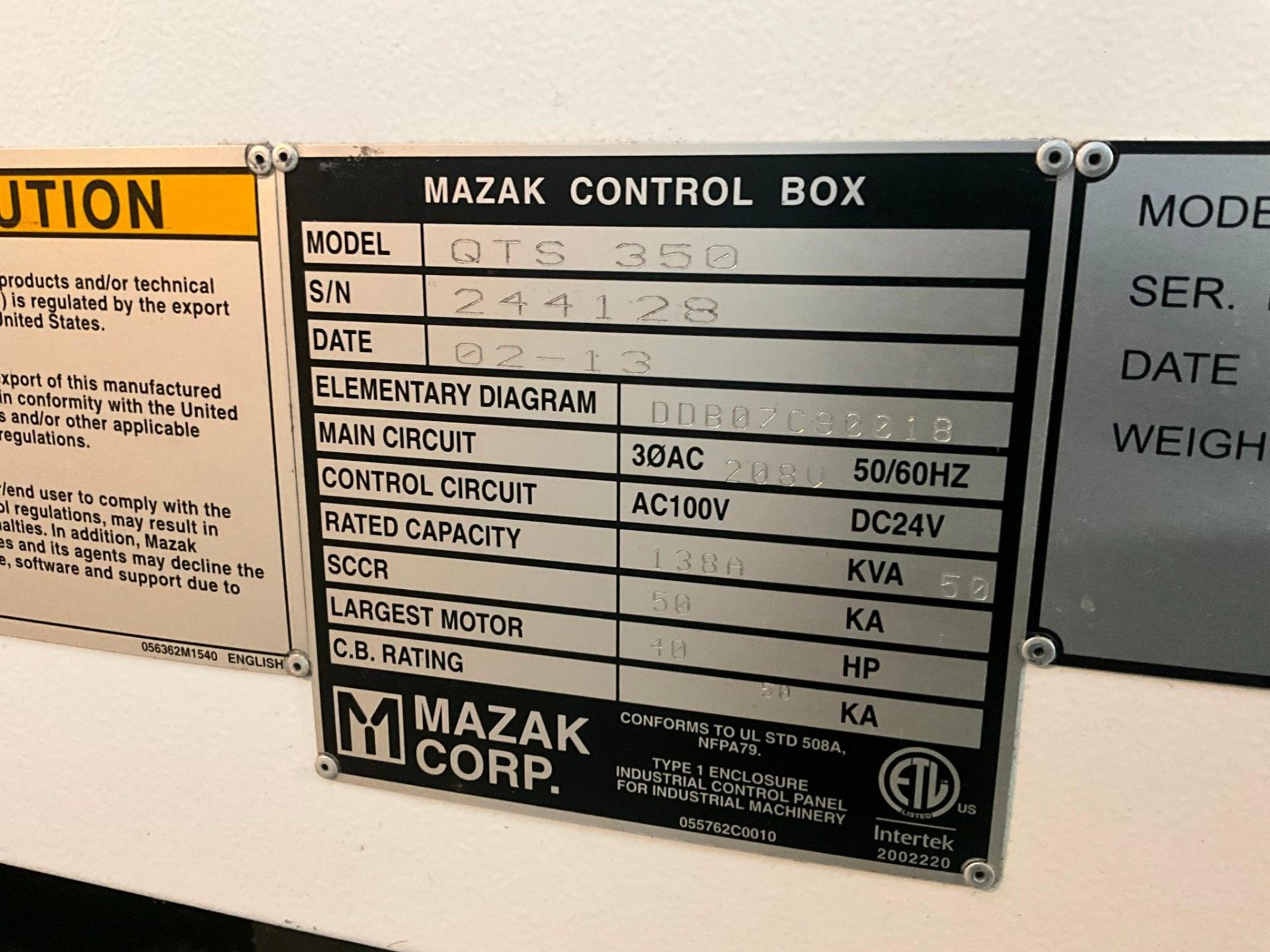 MAZAK QTS 350 CNC LATHE W/ MAZATROL SMART CONTROL, 2013 - Image 18 of 20