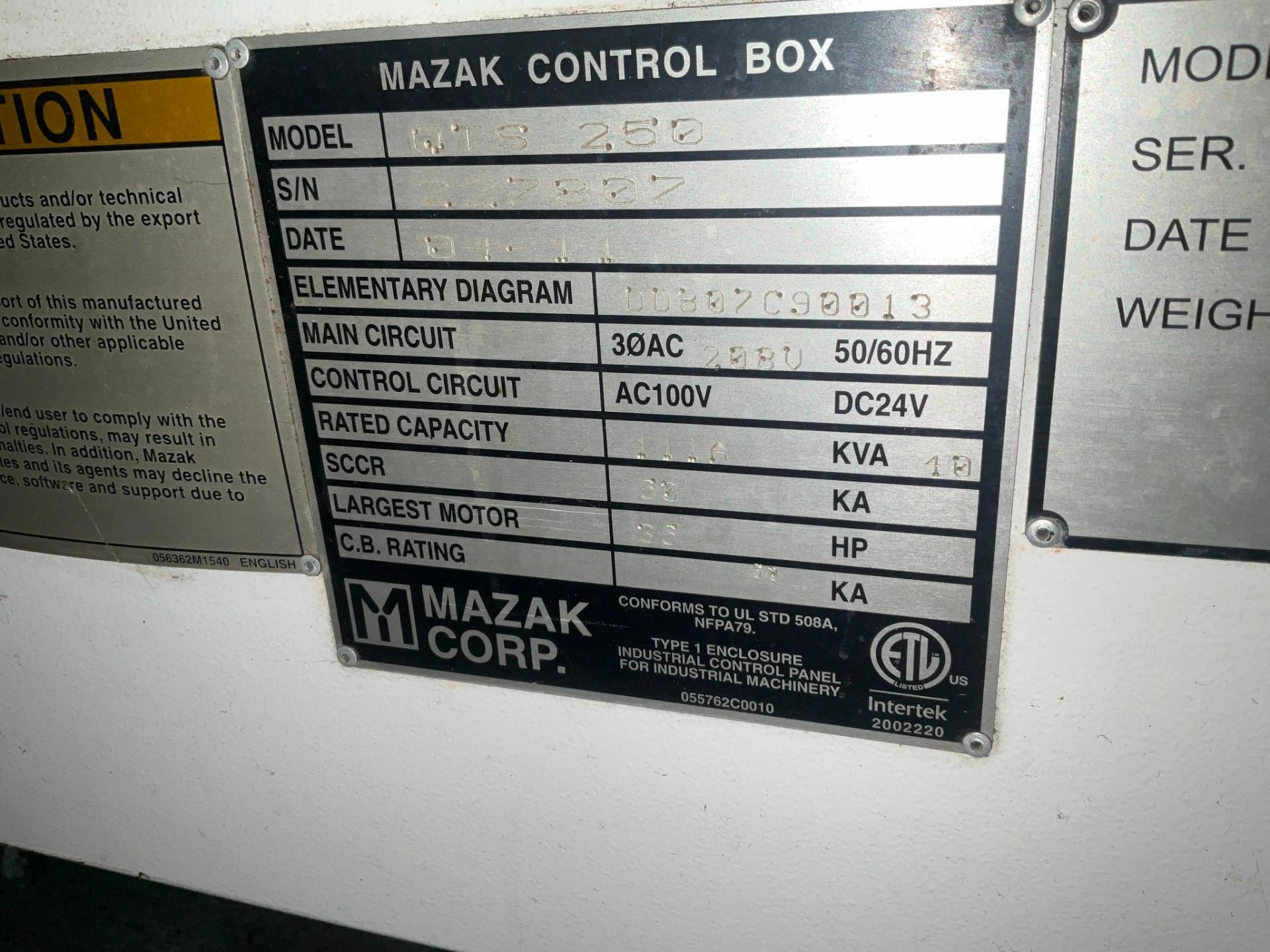 MAZAK QTS-250 LATHE W/ MAZATROL SMART CONTROL , 2011 - Image 17 of 24