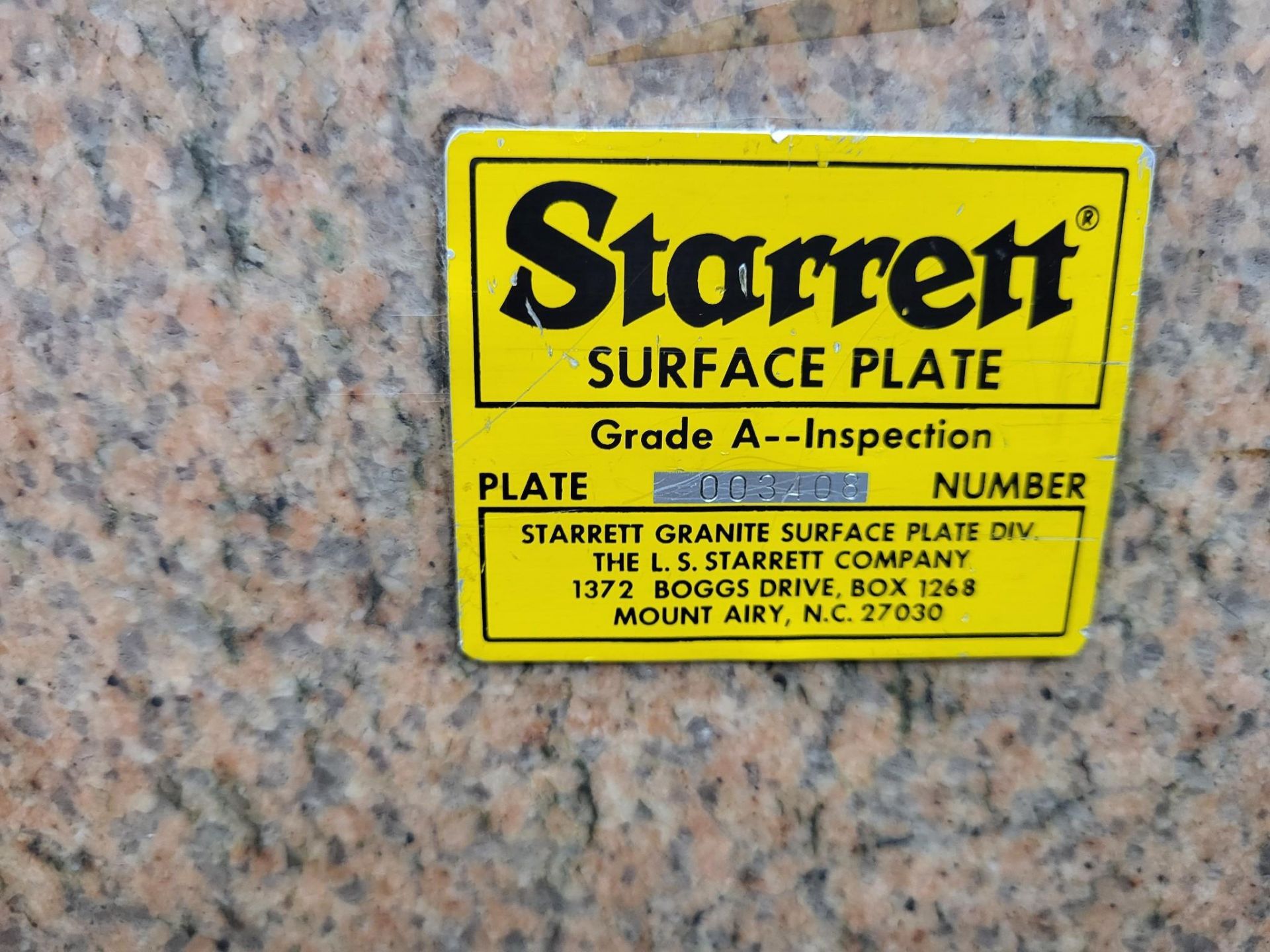 STARRETT GRANITE SURFACE PLATE, APPROX 24" X 24" X 6" - Image 7 of 8