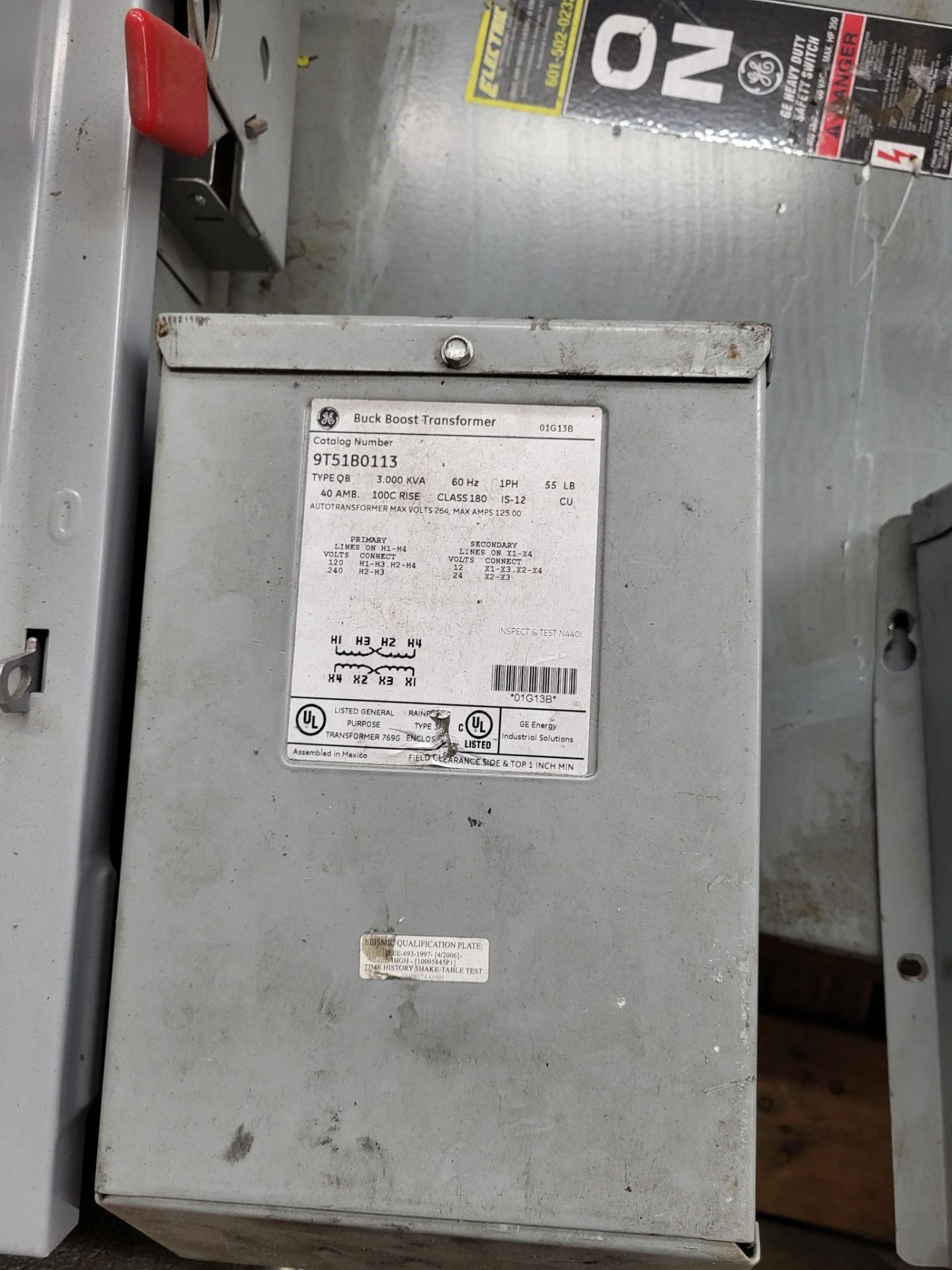 (3) SAFETY SWITCHES - EATON, SIEMENS, GE & (2) GE BUCK BOOSTER TRANSFORMER - Image 6 of 12