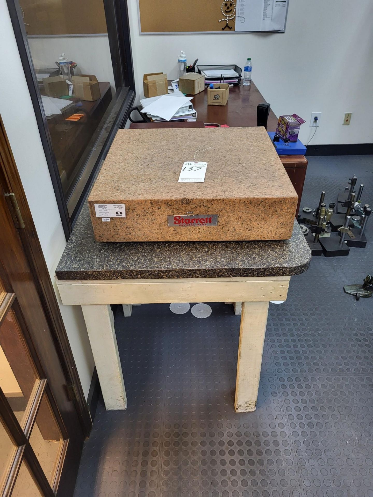 STARRETT GRANITE SURFACE PLATE, APPROX 24" X 24" X 6"