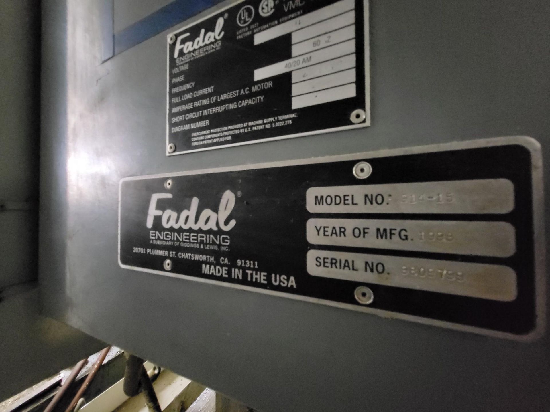 FADAL VMC 15 CNC VERTICAL MACHINING CENTER W/ CNC 88HS CONTROL, 1998 - Image 10 of 10