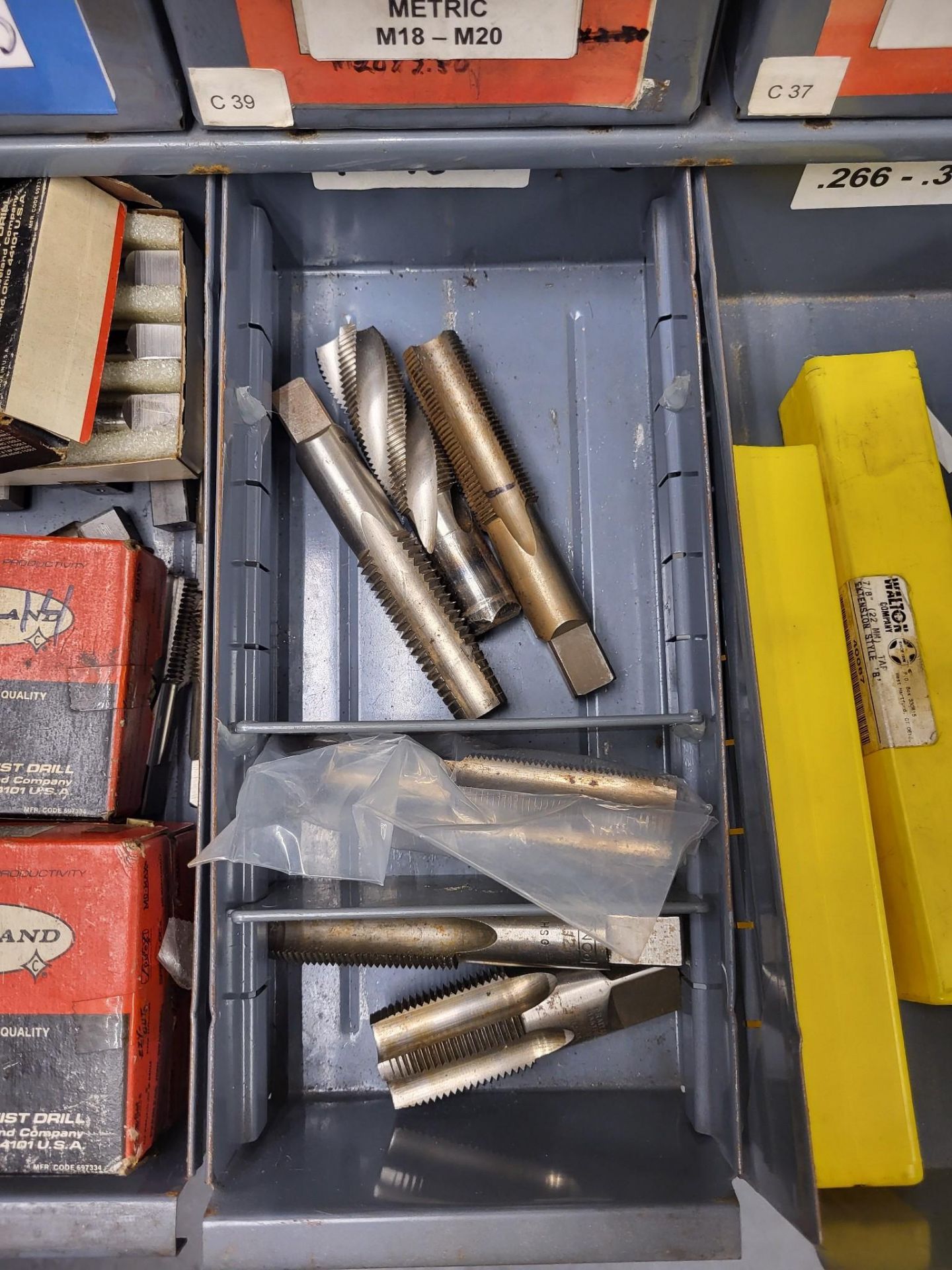 DRILL INDEX LOADED WITH TAPS, REAMERS, END MILLS, AND MORE - Image 10 of 30