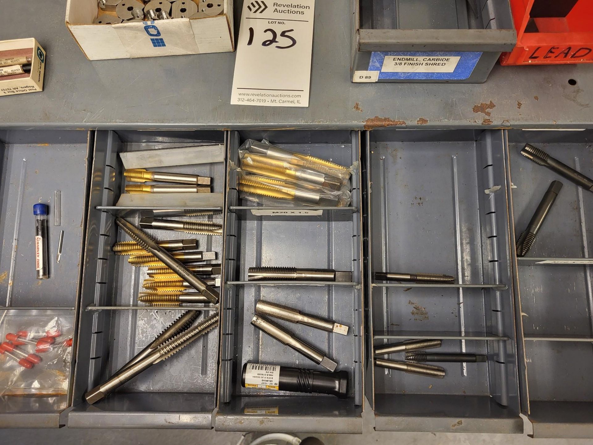 DRILL INDEX LOADED WITH TAPS, REAMERS, END MILLS, AND MORE - Image 28 of 30