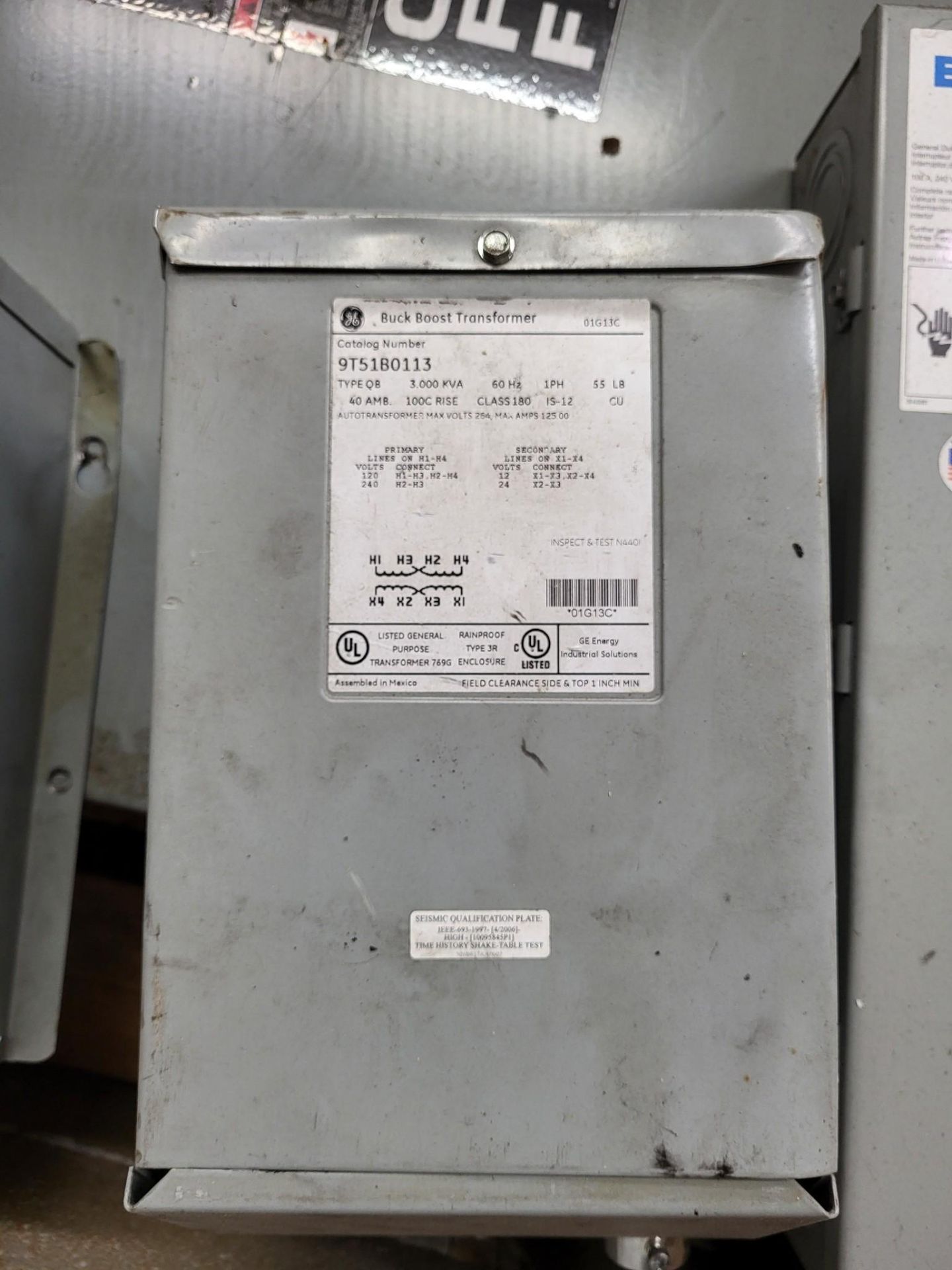 (3) SAFETY SWITCHES - EATON, SIEMENS, GE & (2) GE BUCK BOOSTER TRANSFORMER - Image 4 of 12