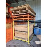 LARGE LOT OF MDF MATERIAL, WITH MATERIAL STORAGE RACK