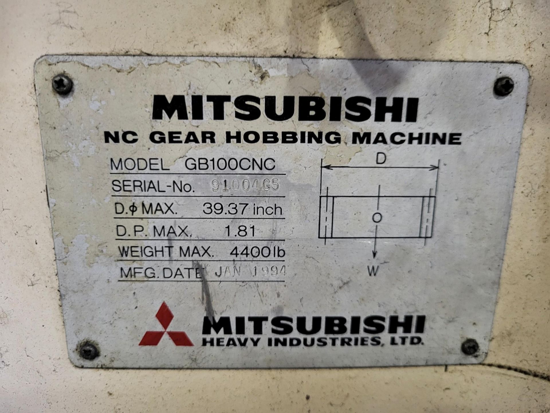 MITSUBISHI GB100 CNC GEAR HOBBING MACHINE - Bild 23 aus 24