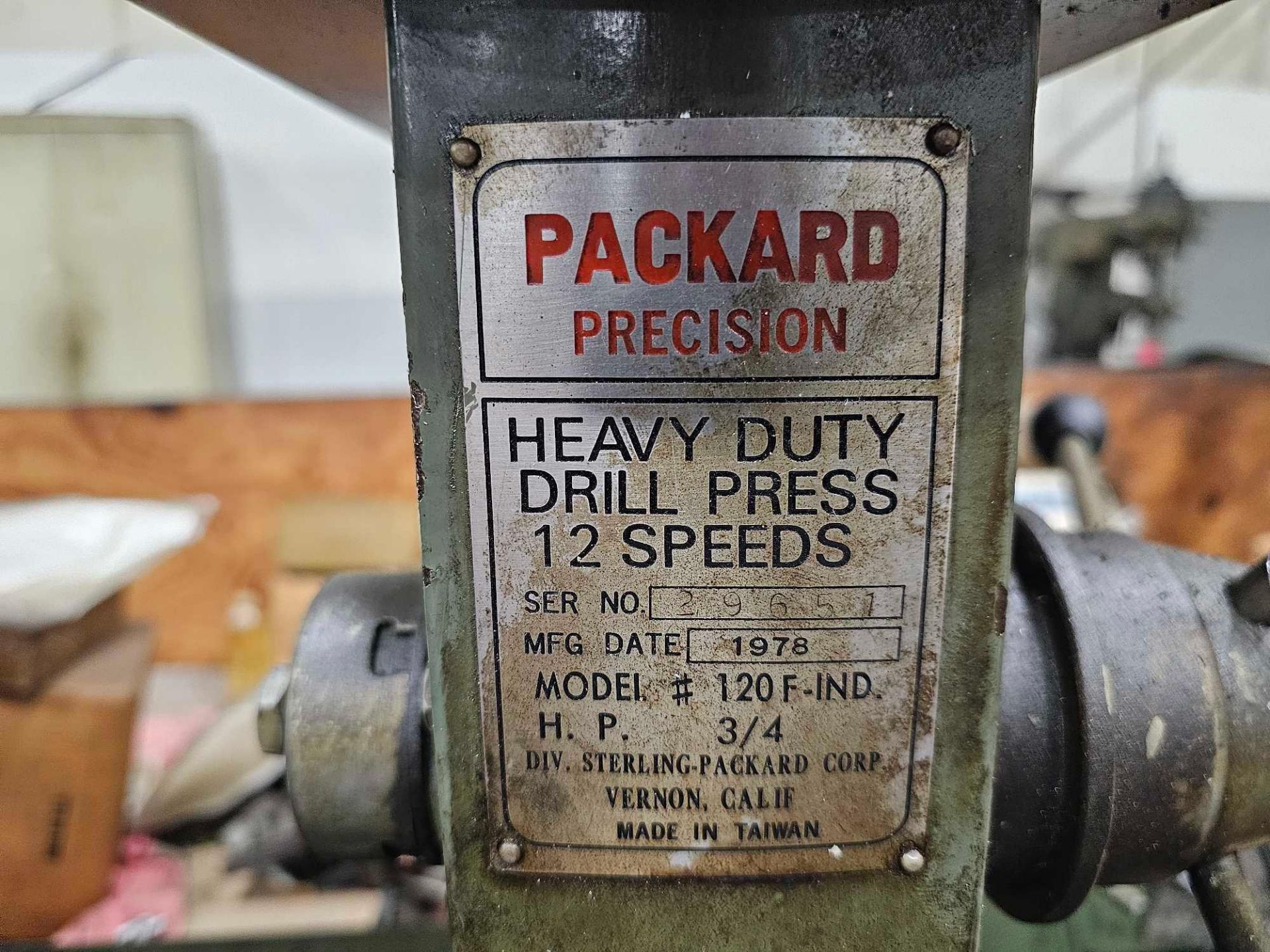 PACKARD PRECISION 12 SPEED DRILL PRESS - Image 7 of 7