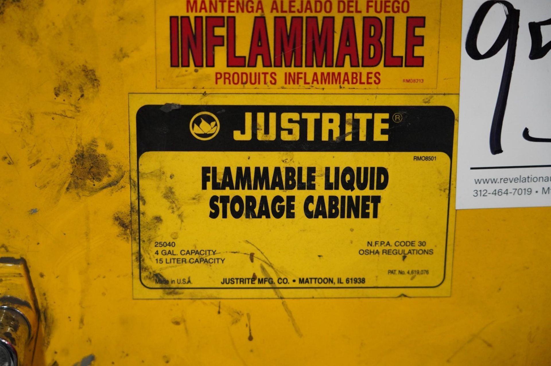 JUSTRITE FLAMMABLE CABINET - Image 3 of 4