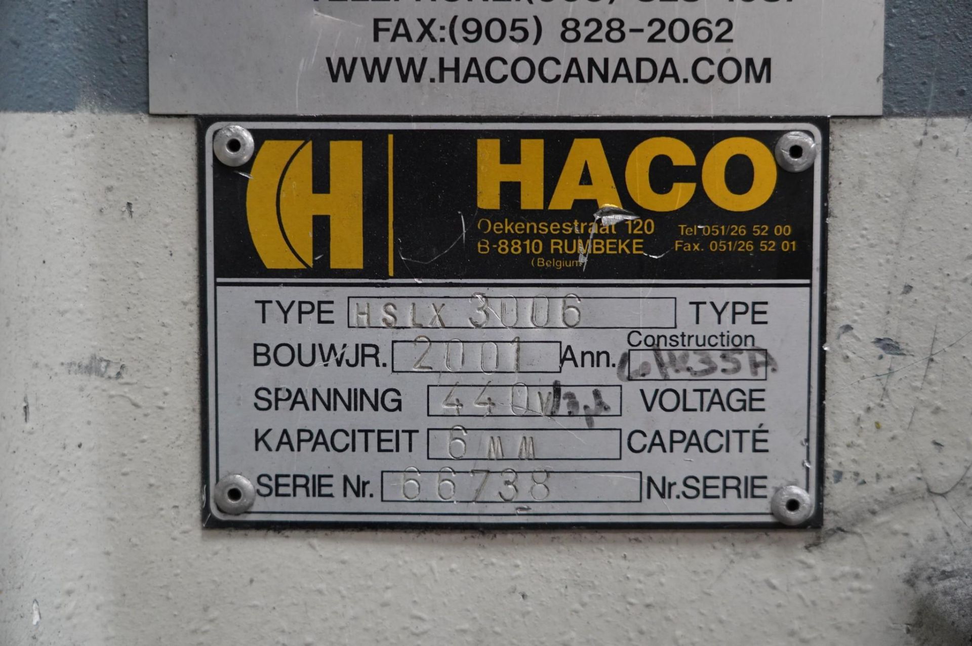 2001 HACO HSLX 3006 SHEAR, 1/4" X 10FT - Image 13 of 13