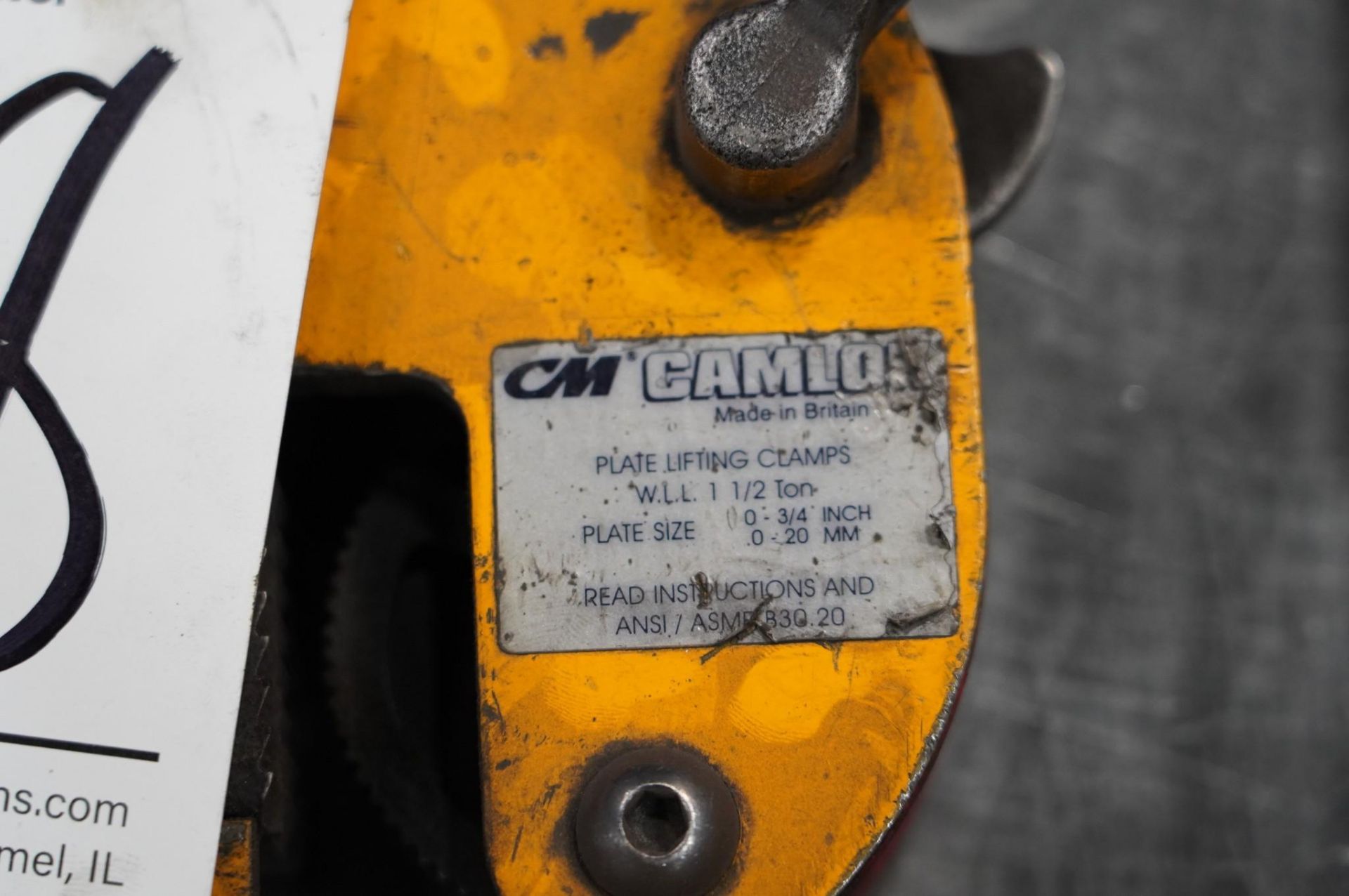CAMLOX CM 1-1/2 TON PLATE LIFTING CLAMP - Image 2 of 2