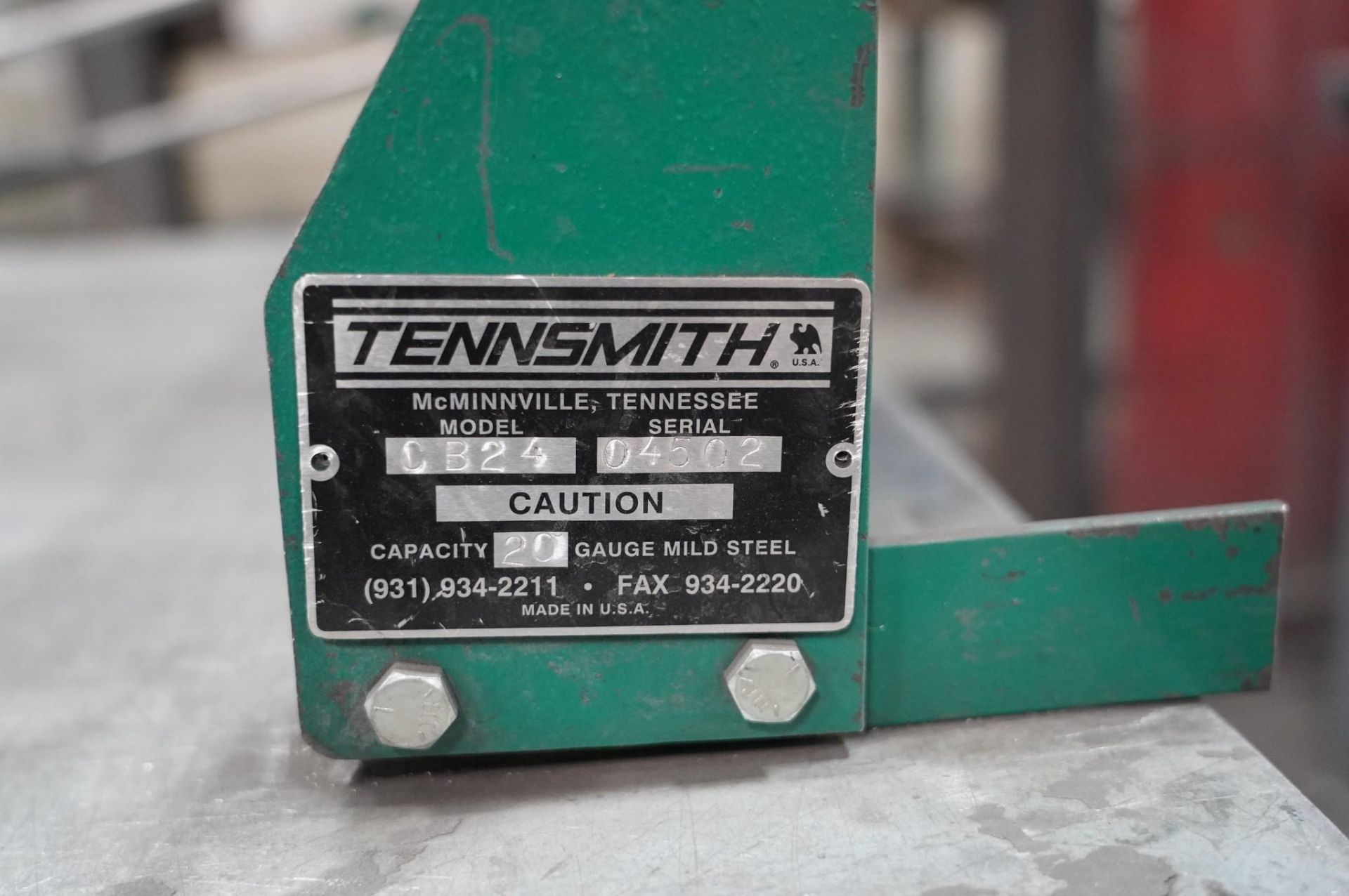 TENNSMITH / HEINRICH CB24/MODEL 6 GAUGE 20 24'' CLEAT BENDER AND DEEP THROAT BENCH PUNCH - Image 8 of 8