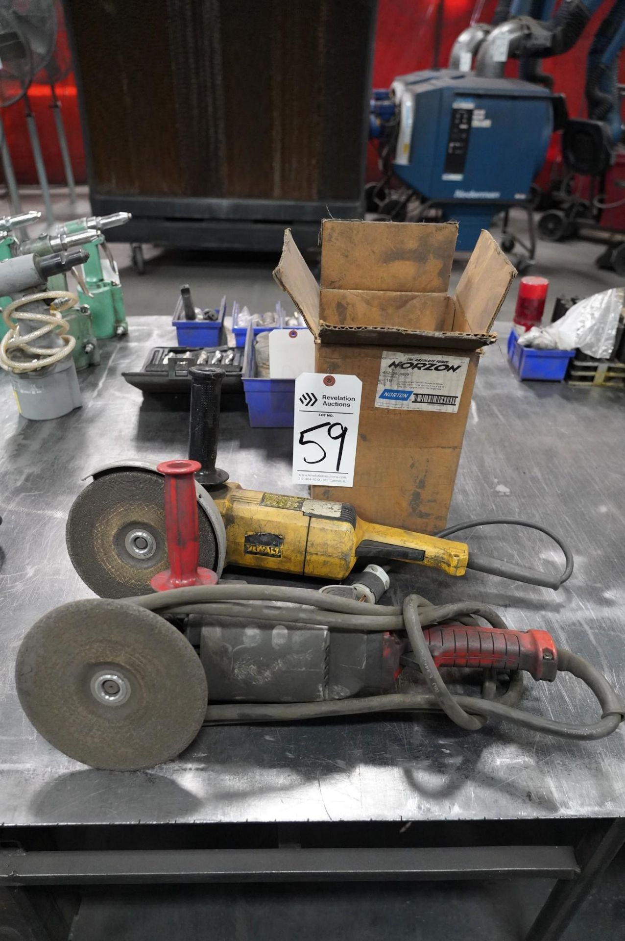 (2) DEWALT /MILWAUKEE DW747 / X9 HEAVY DUTY 7'' ELECTRIC ANGLE GRINDERS