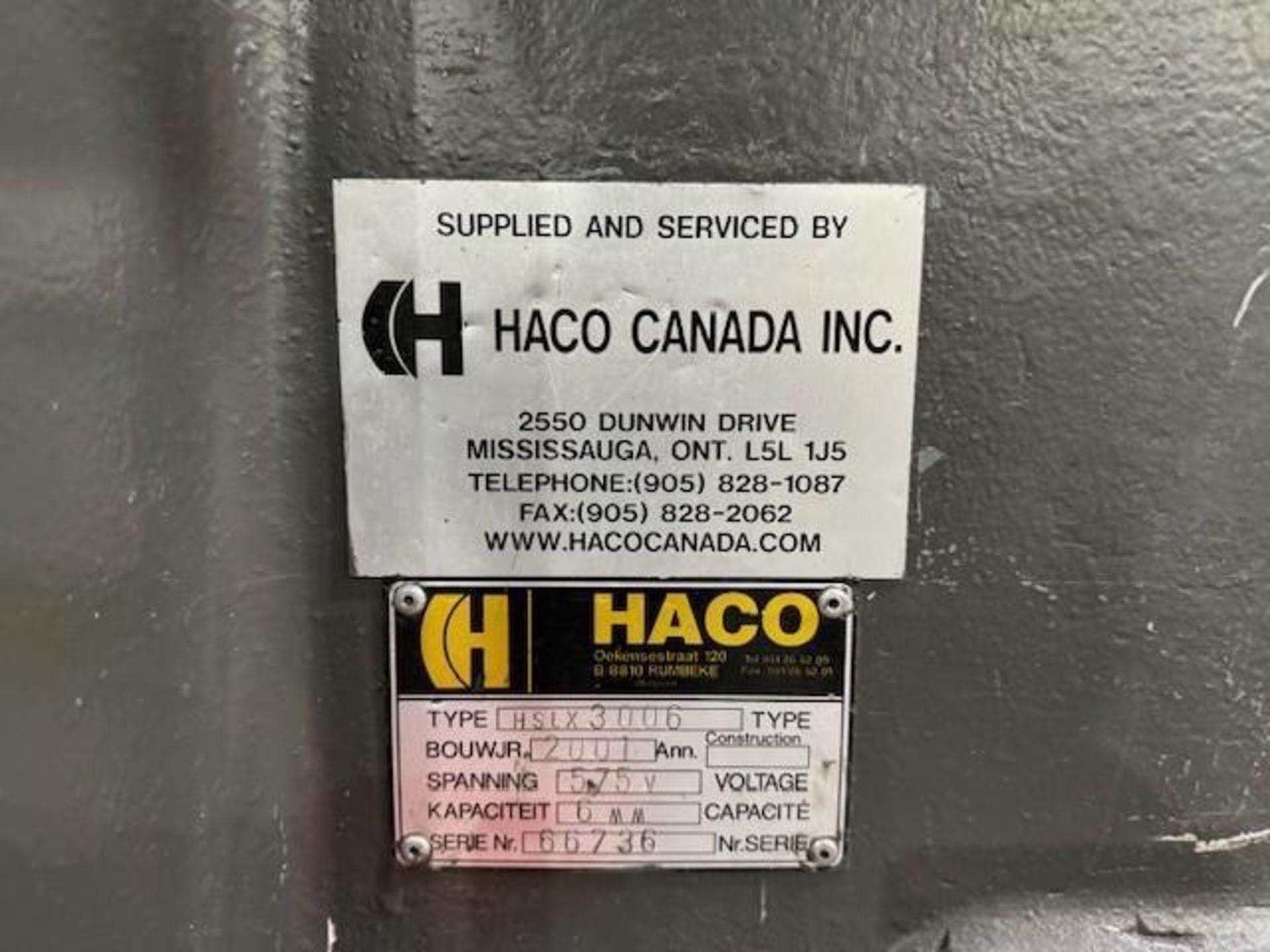 2001 HACO HSLX3006 SHEAR - Image 2 of 2