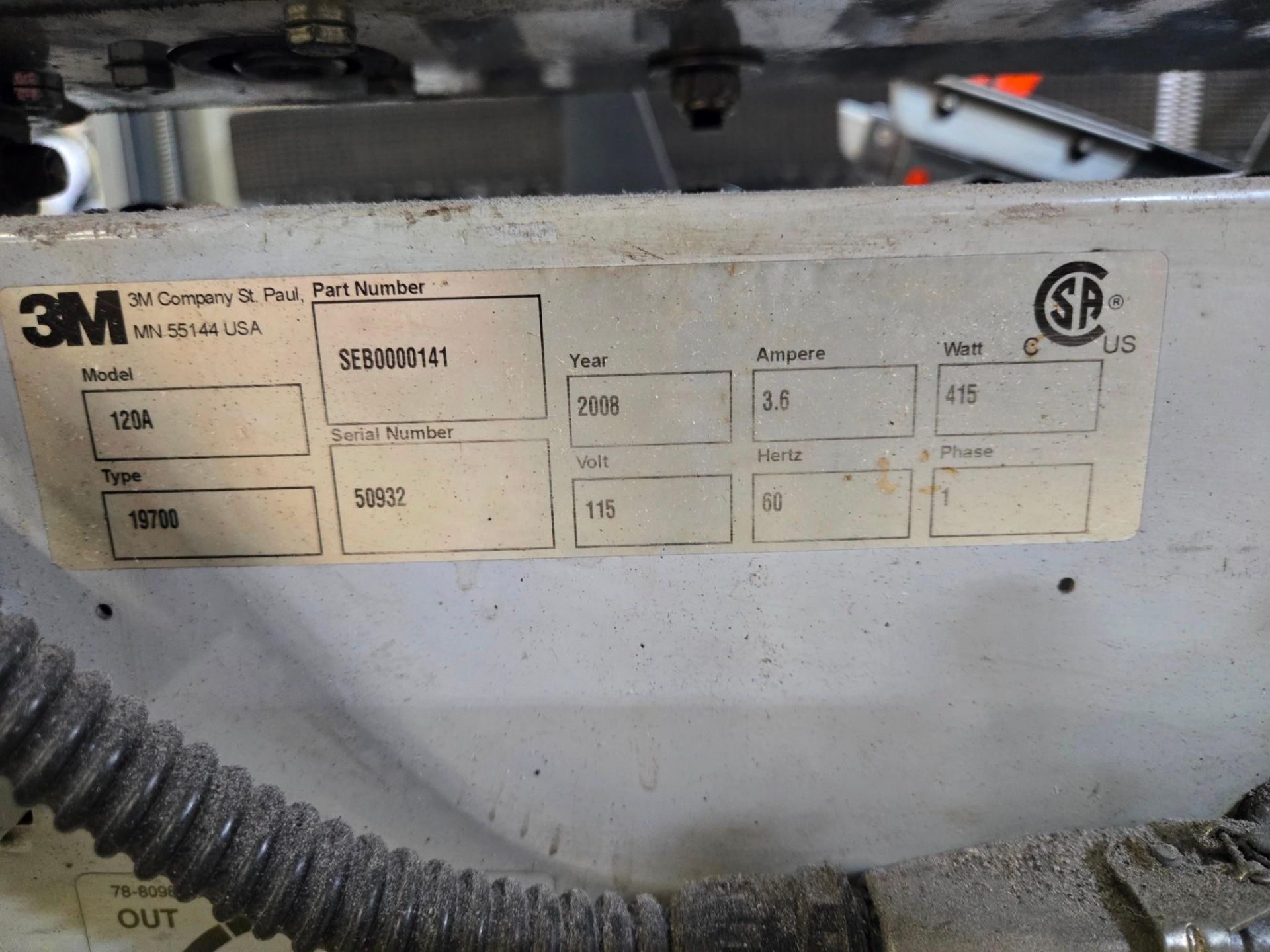 3M-MATIC 120A 19700 CASE SEALING SYSTEM MFG. 2008 - Image 7 of 13