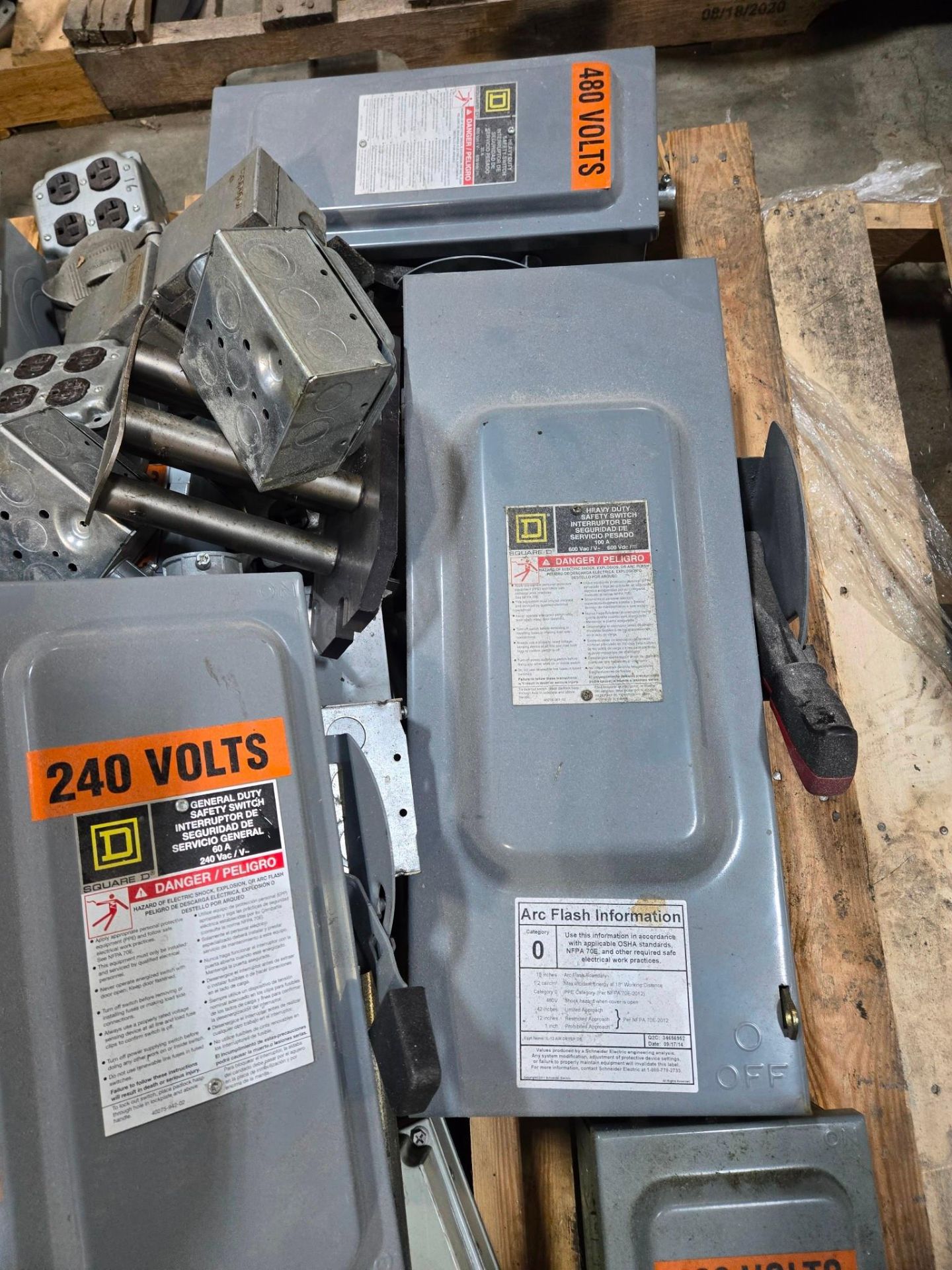 SKID OF ELECTRICAL EQUIPMENT, (8) ASSORTED BREAKER BOXES - Image 8 of 10