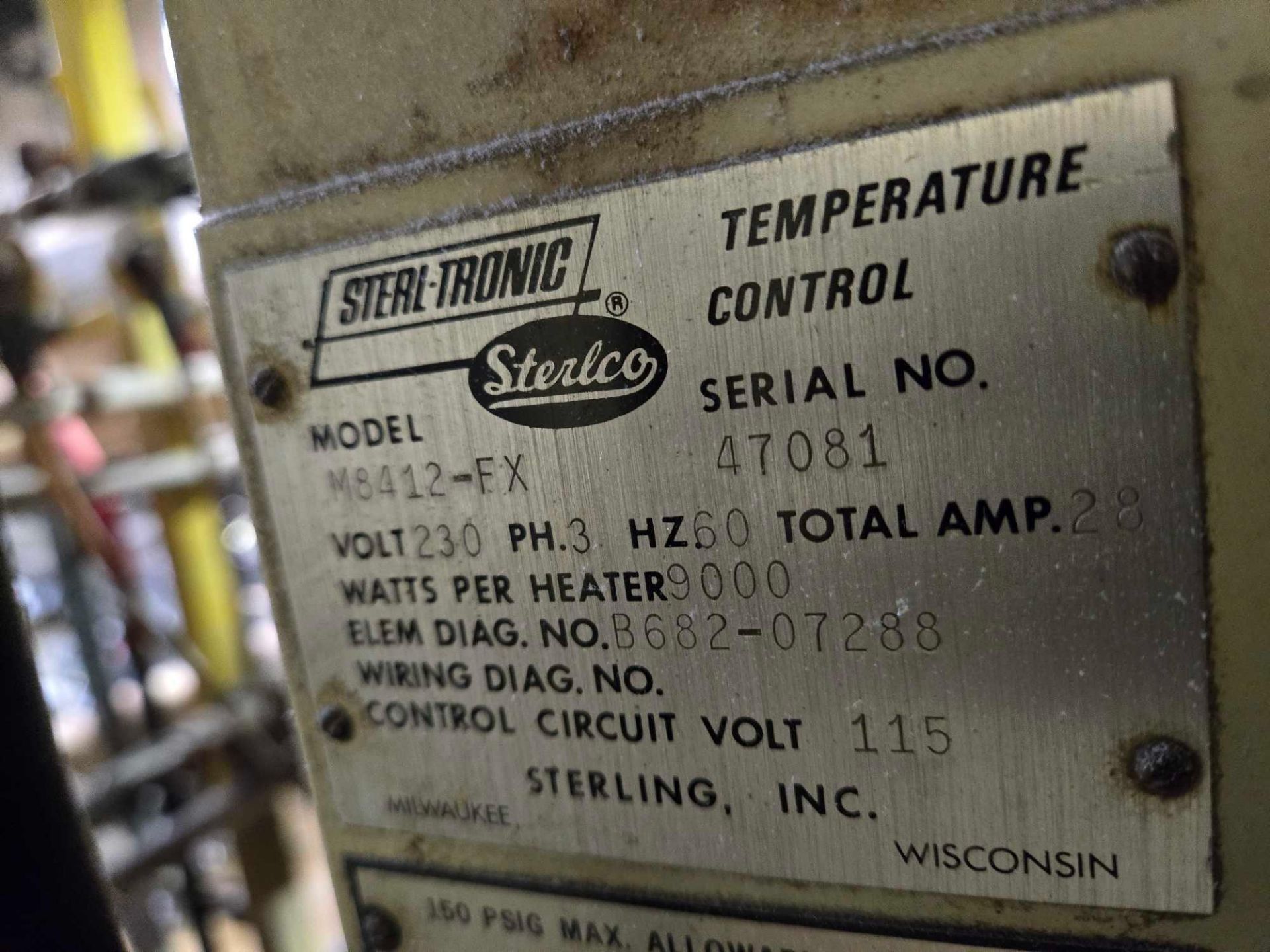 STERLCO M8412-FX TEMPERATURE CONTROL UNIT - Image 7 of 8