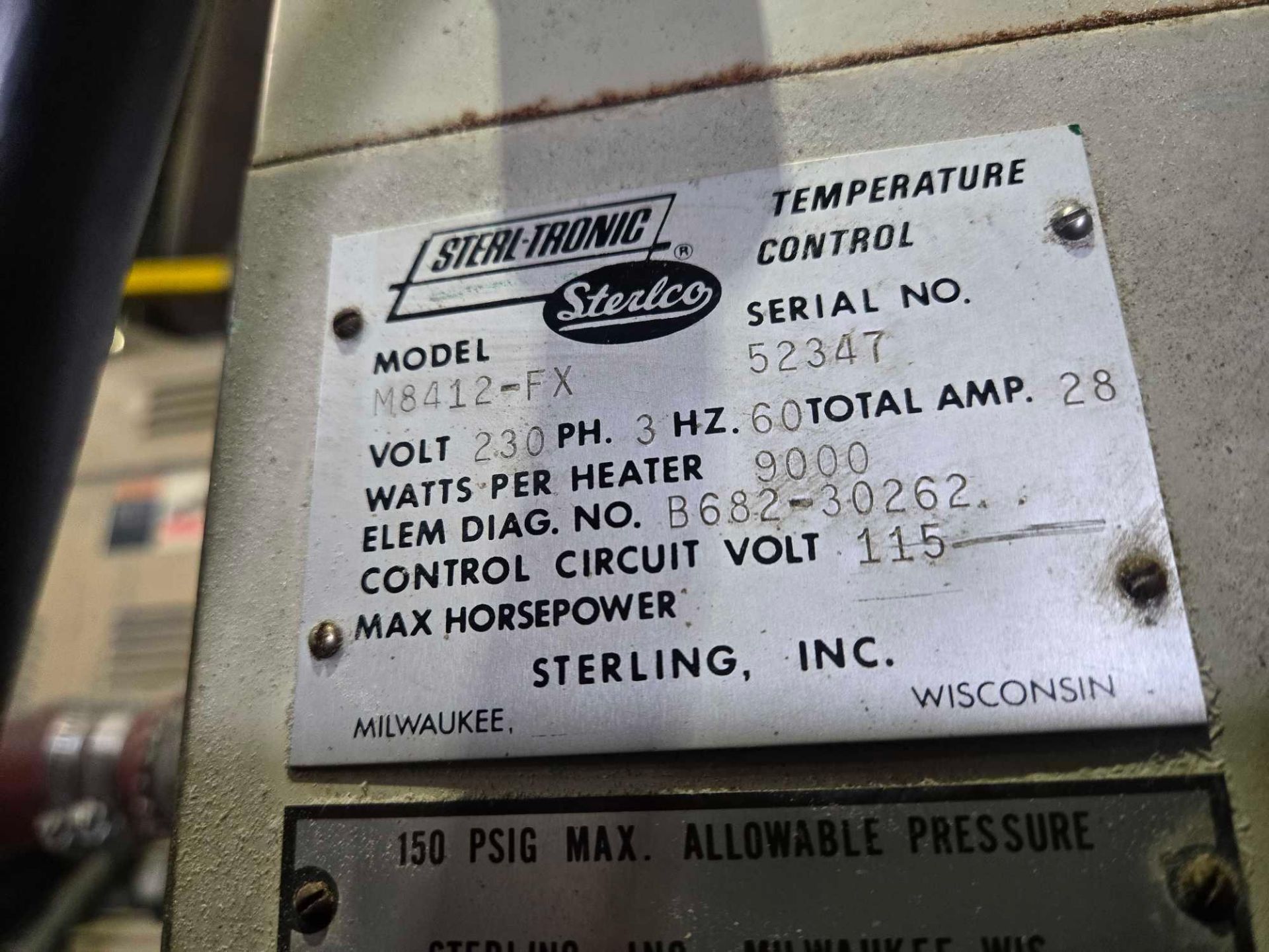 STERLCO M8412-FX TEMPERATURE CONTROL UNIT - Image 8 of 9