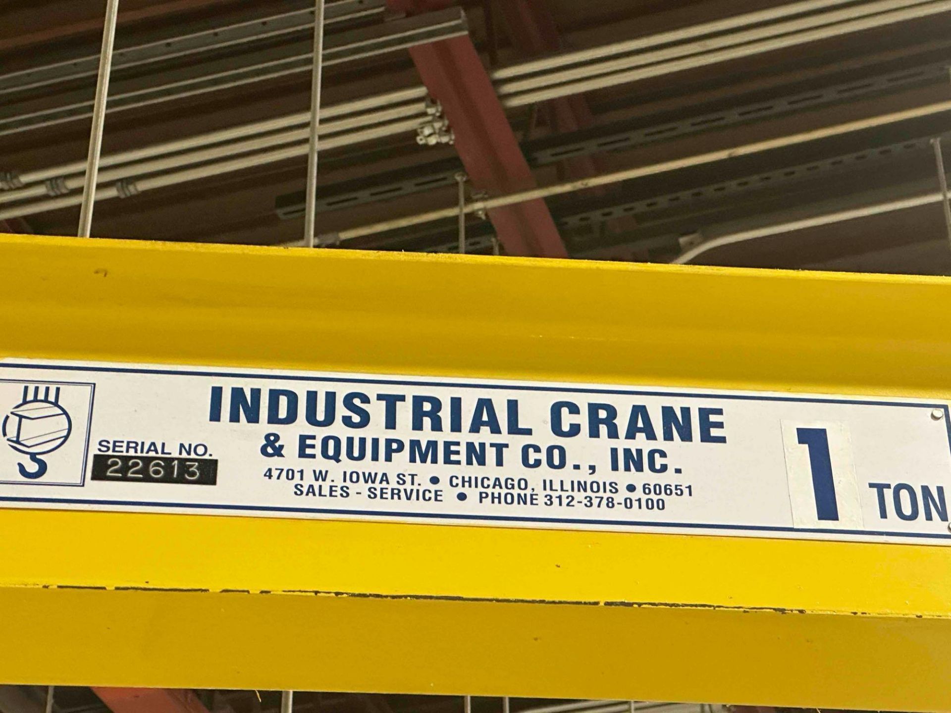 INDUSTRIAL CRANE & EQUIPMENT CO. 1 TON JIB CRANE - Image 6 of 10