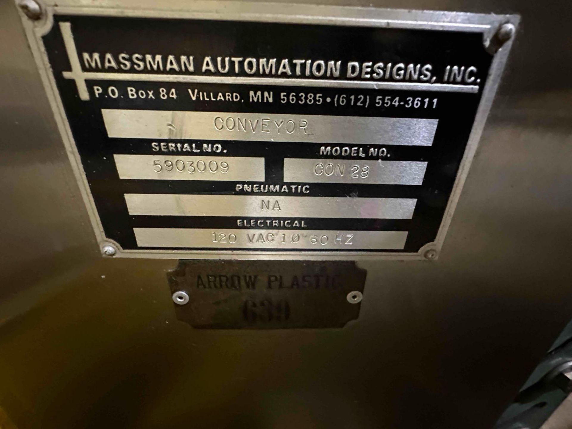 MASSMAN AUTOMATION CON28 19" CONVEYOR - Image 3 of 4