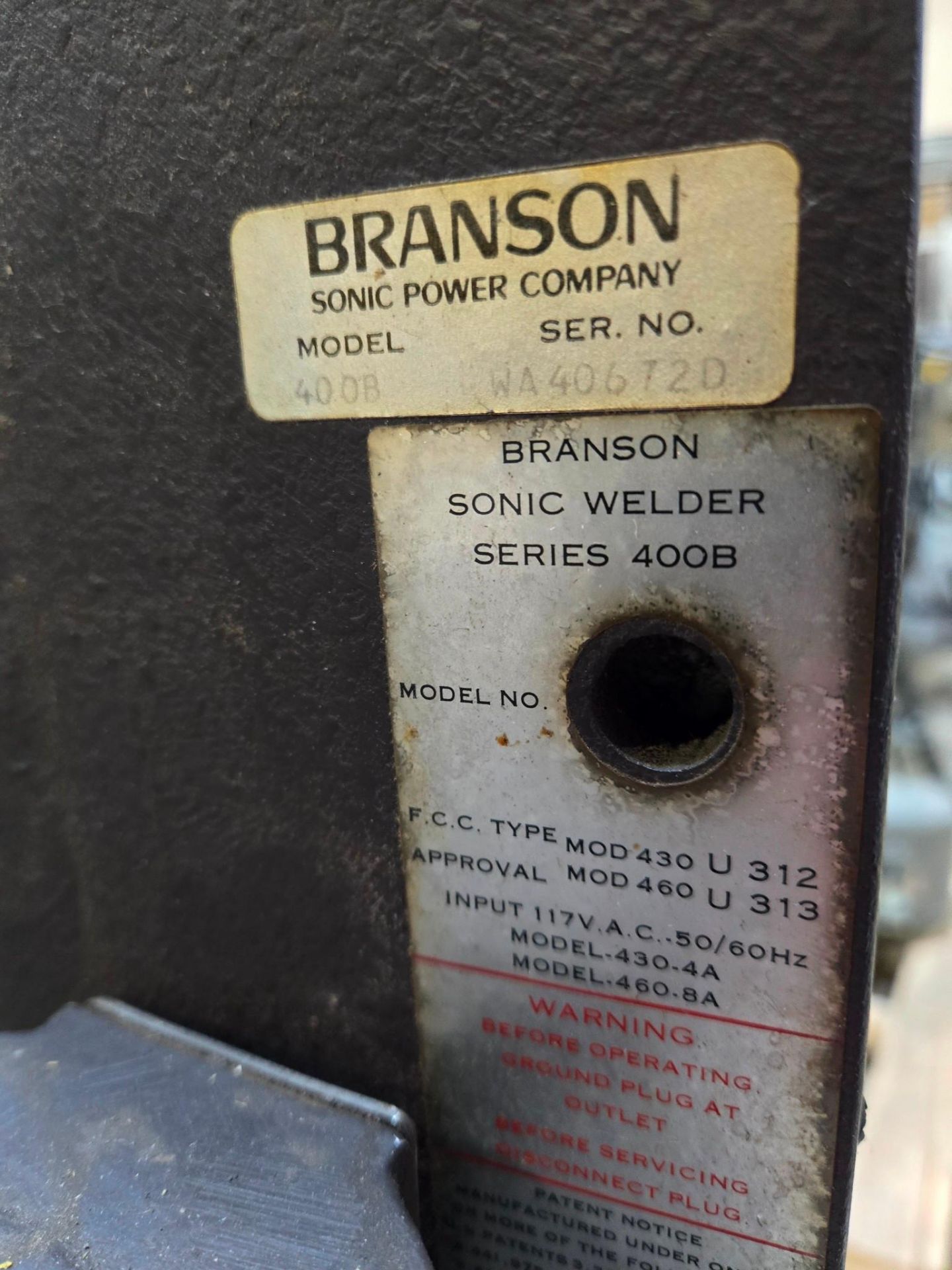 BRANSON SERIES 400 MODEL: 400B ULTRASONIC WELDER - Image 13 of 14