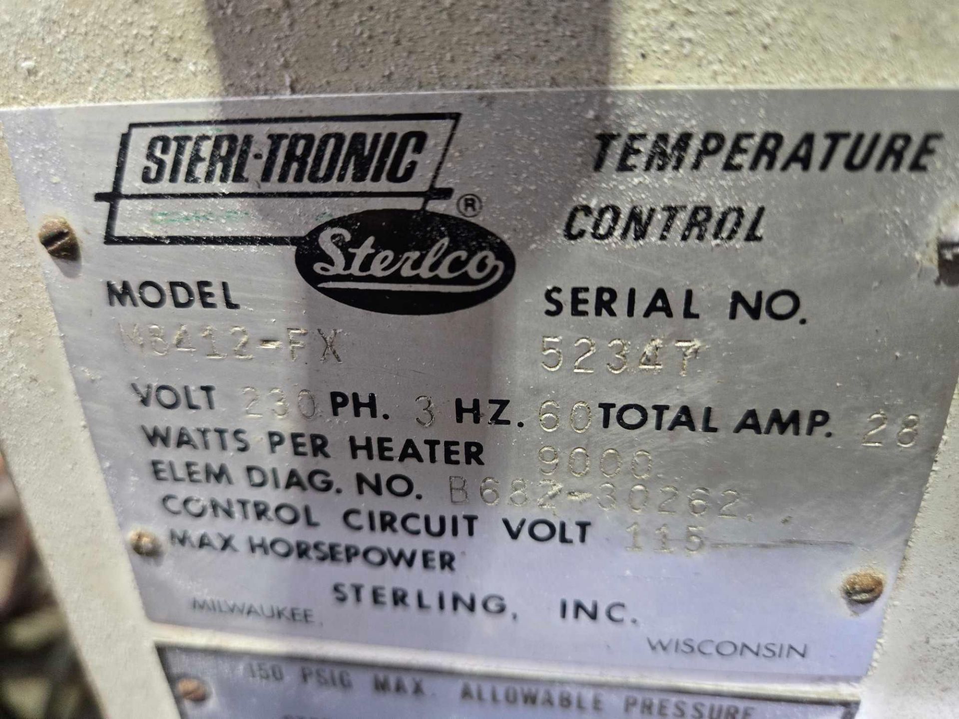 STERLCO M8412-FX TEMPERATURE CONTROL UNIT - Image 7 of 9