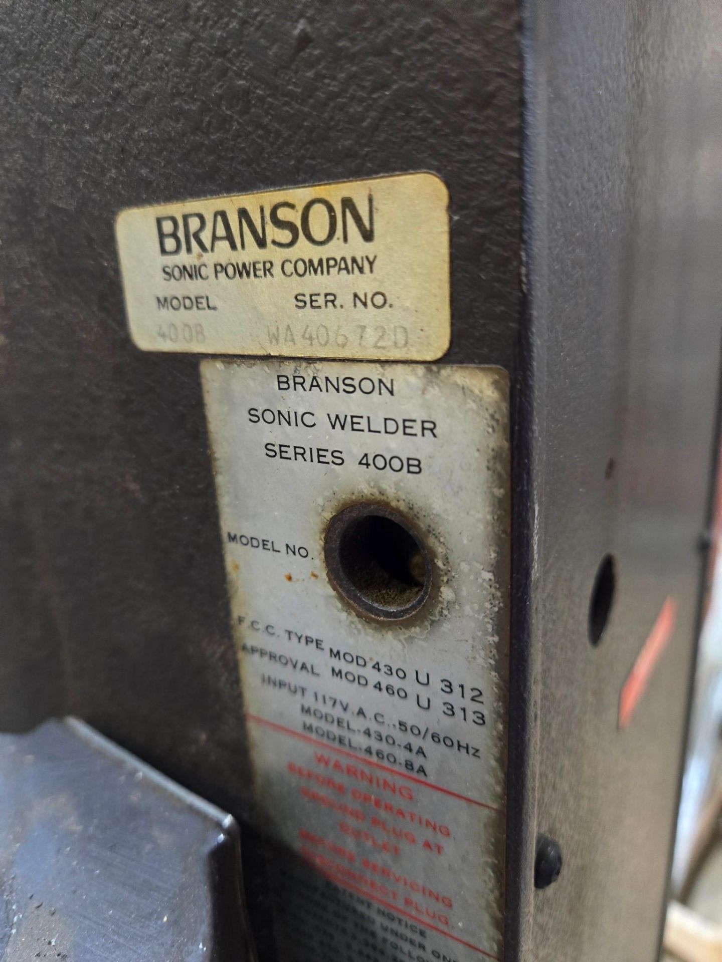 BRANSON SERIES 400 MODEL: 400B ULTRASONIC WELDER - Image 12 of 14