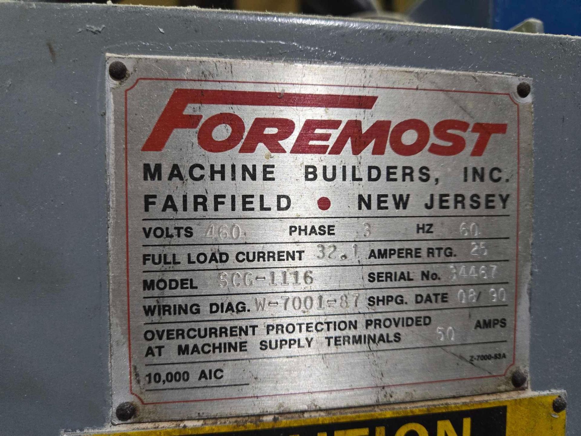 FOREMOST MODEL SCG-1116 ROLL FEED GRINDER, 1990 - Image 8 of 9