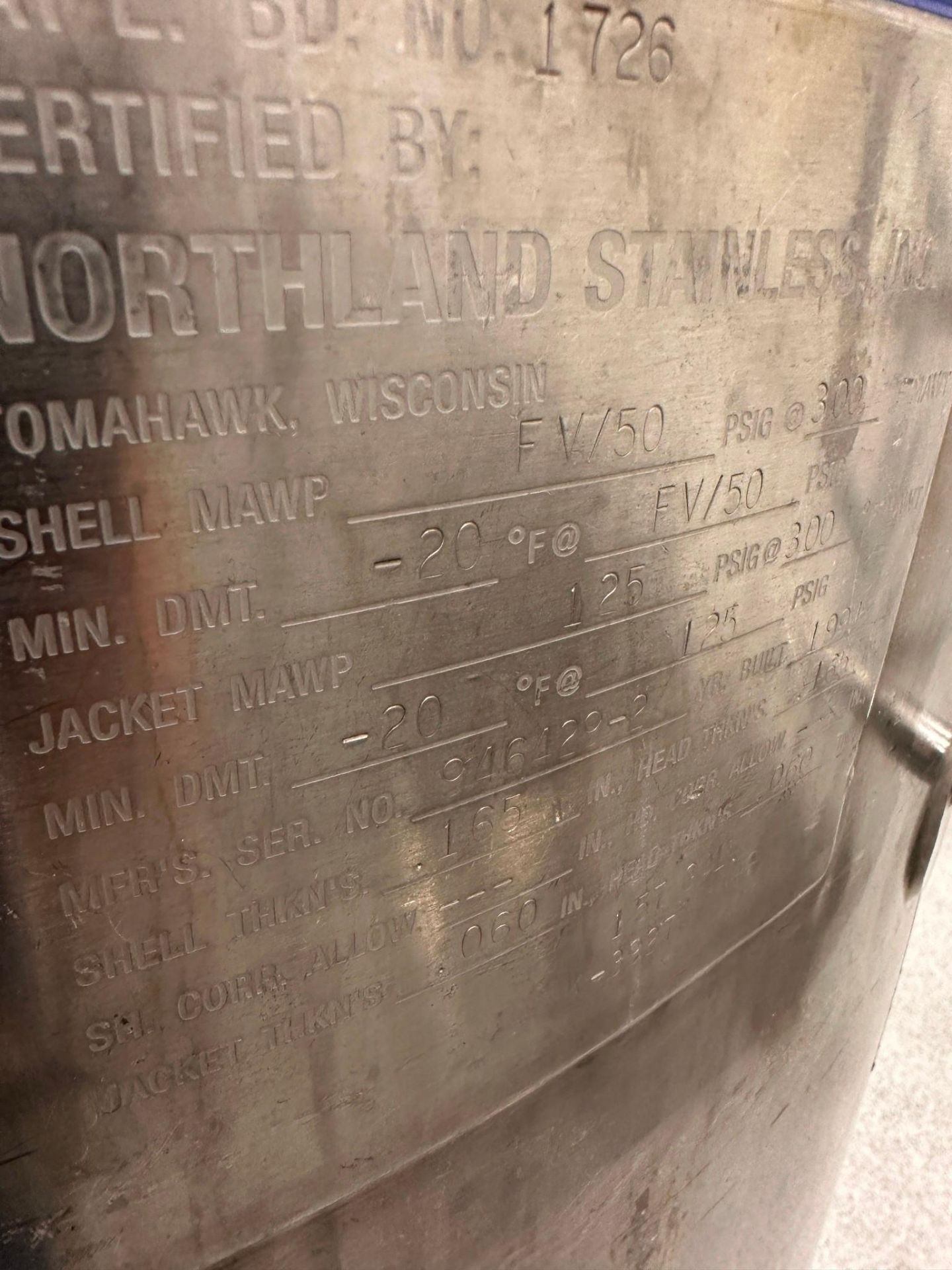 NORTHLAND STAINLESS 600L REACTOR - Image 8 of 10