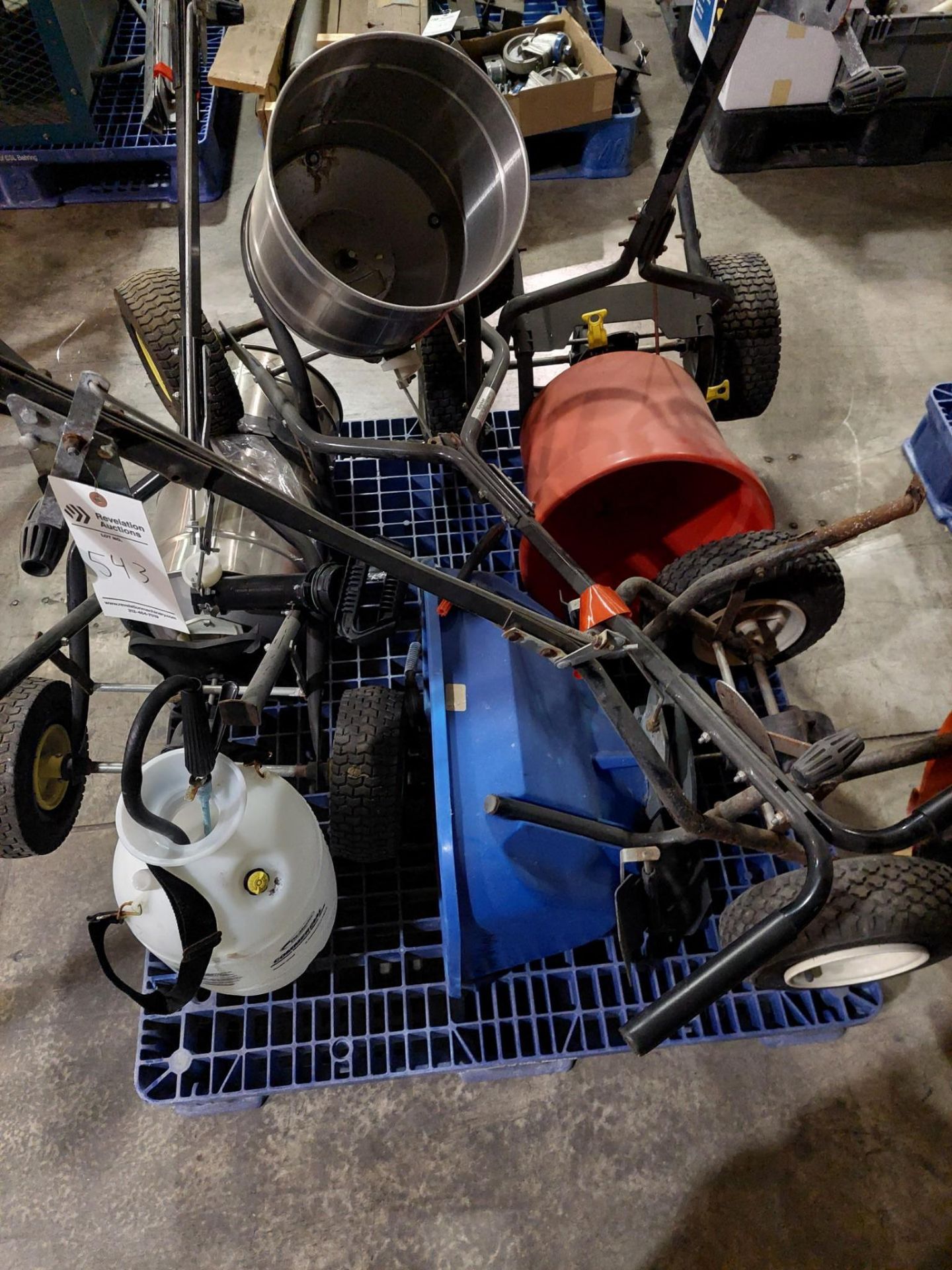 ASSORTED SALT/FERTILIZER WALK BEHIND SPREADERS