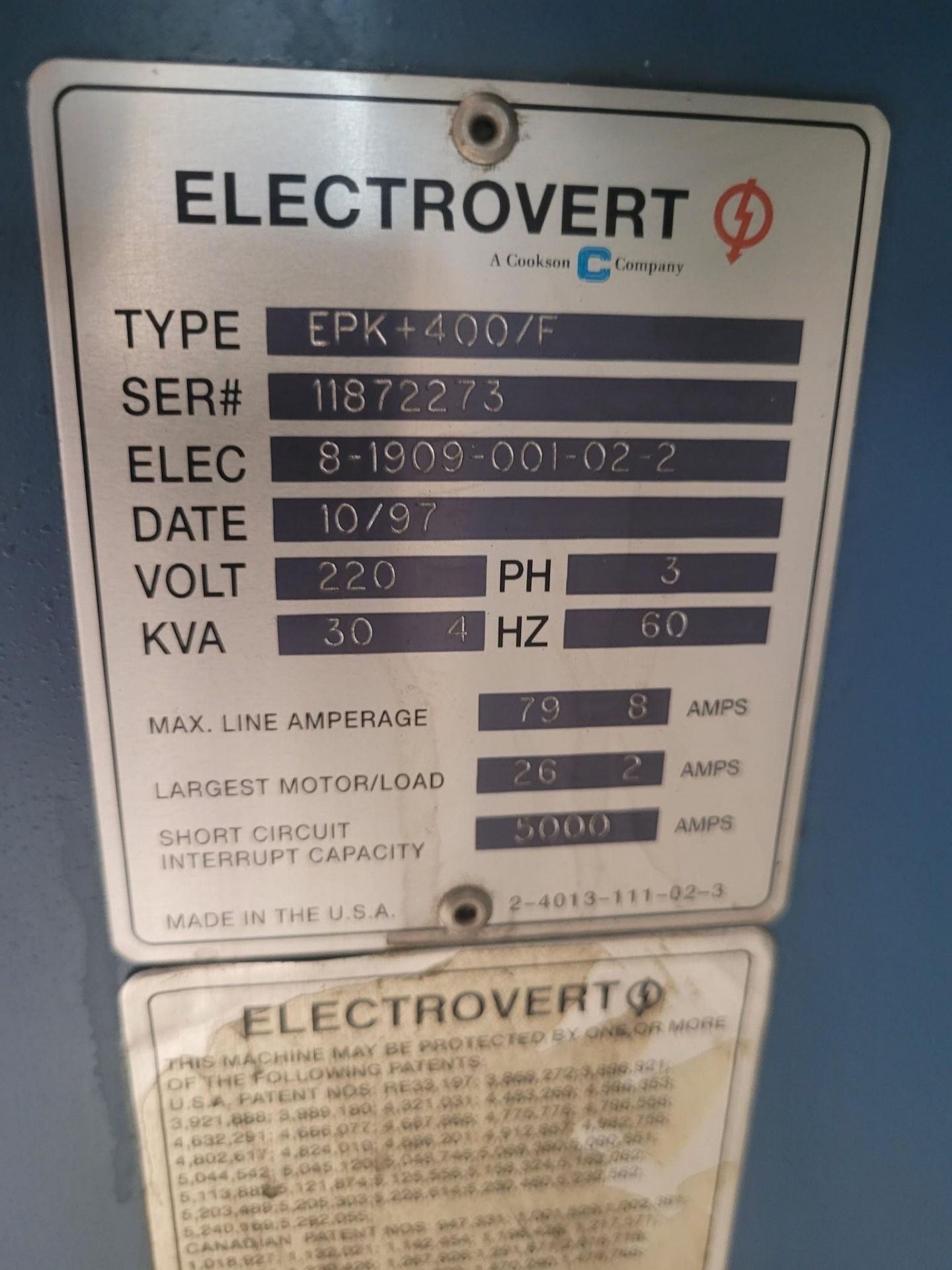 ELECTROVERT ECONOPAK EPK+400/F SOLDERING MACHINE, 1997 - Bild 10 aus 11