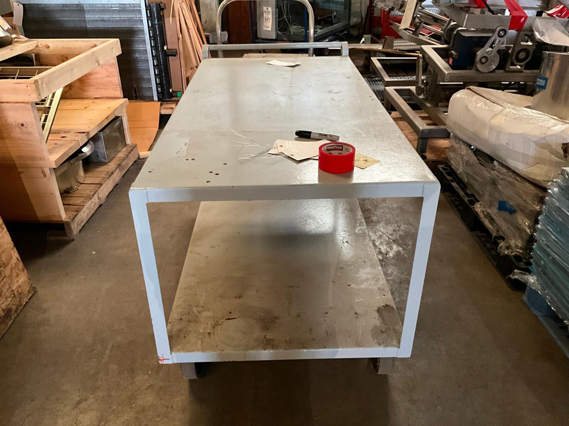 TABLE ON CASTERS 60" (W) X 30" (D) X 32" (H) - Image 2 of 4